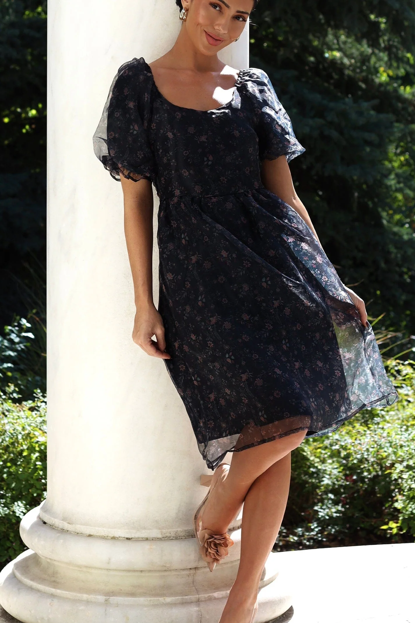 The Alta Black Floral Dresses - XNAUWBI