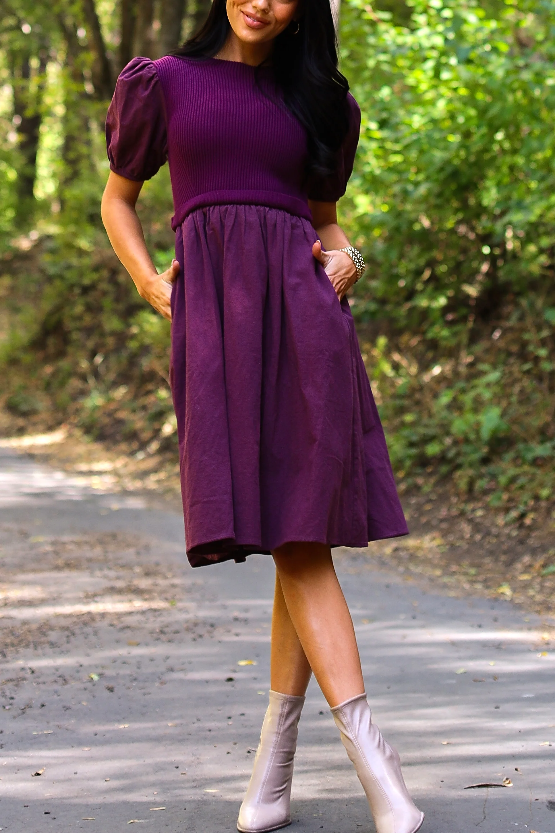 The Rosalie Grape Dresses - XNAUWBI