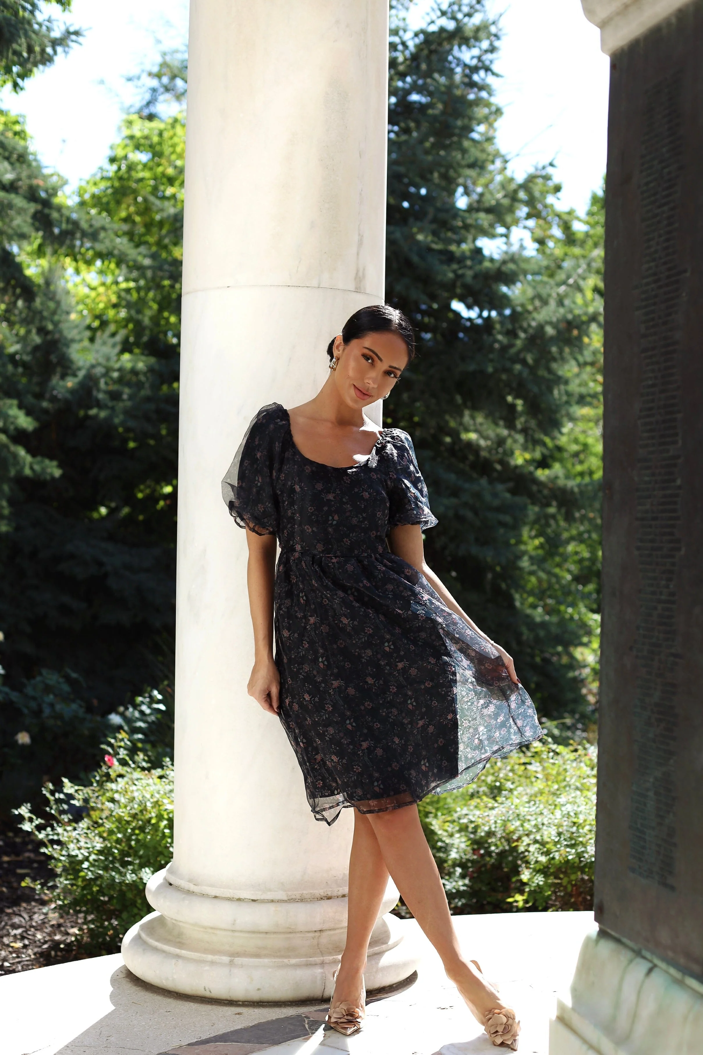 The Alta Black Floral Dresses - XNAUWBI