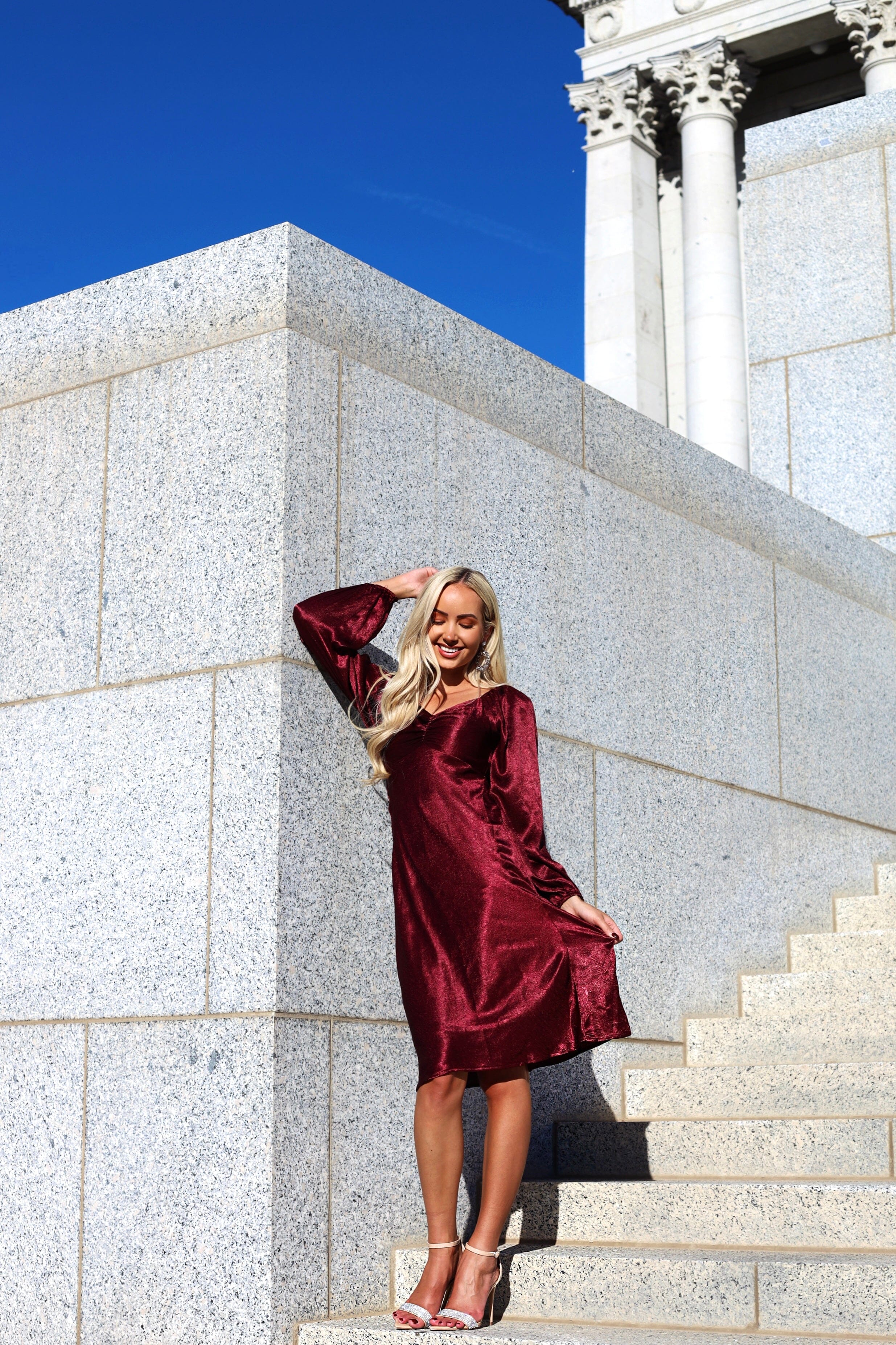 The Nellie Burgundy Dresses - XNAUWBI