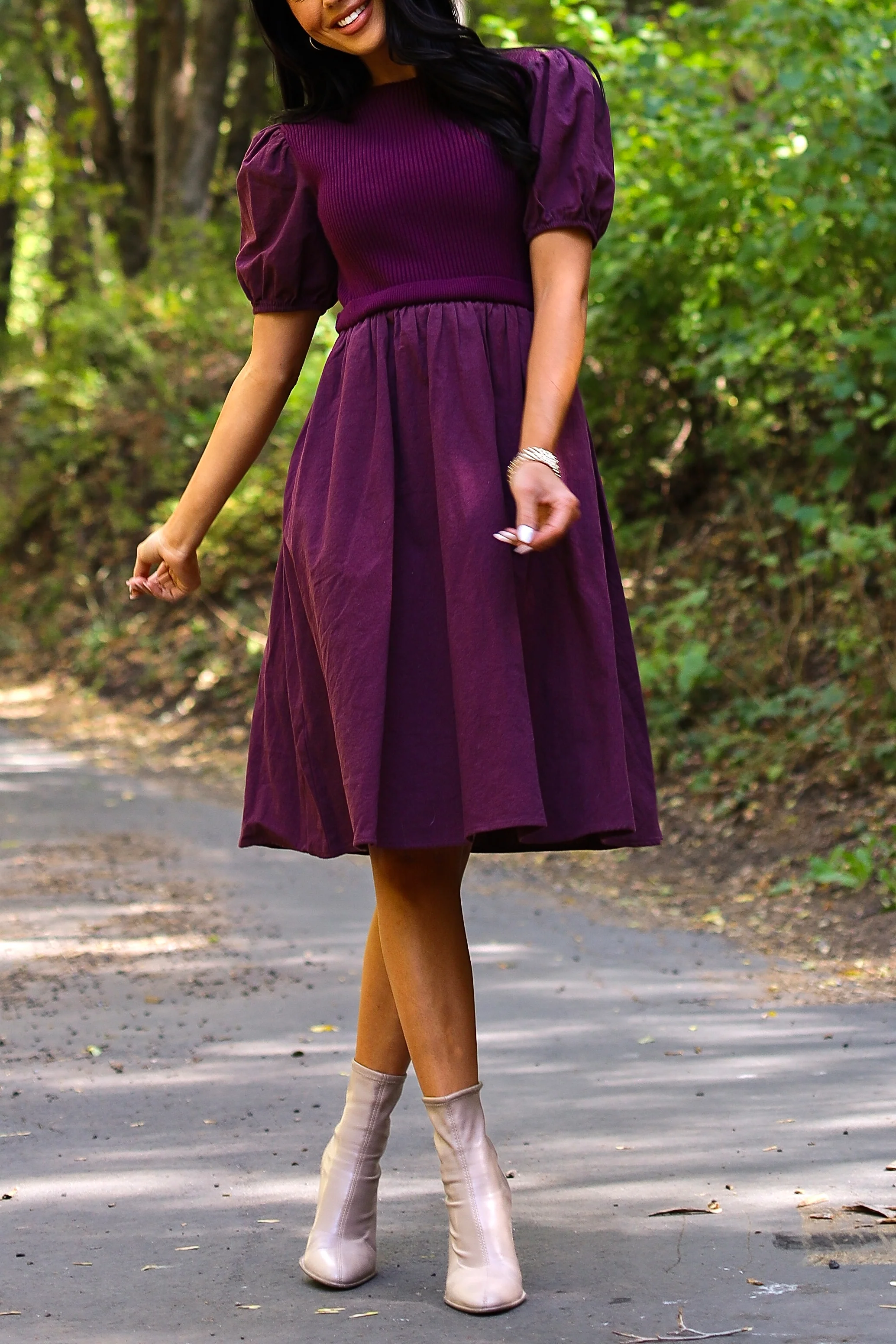 The Rosalie Grape Dresses - XNAUWBI