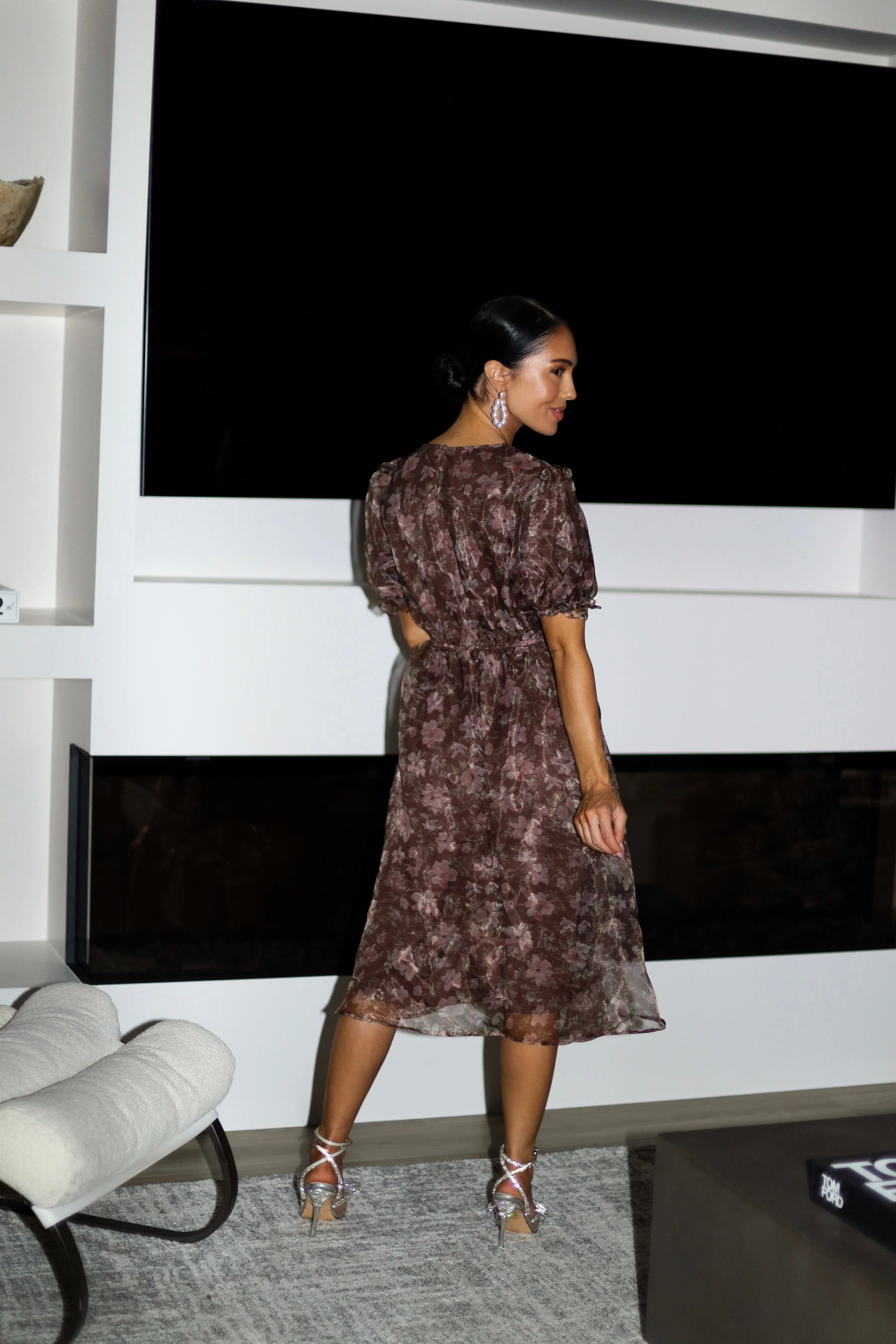 The Kitty Brown/Dusty Rose Floral Dresses - XNAUWBI