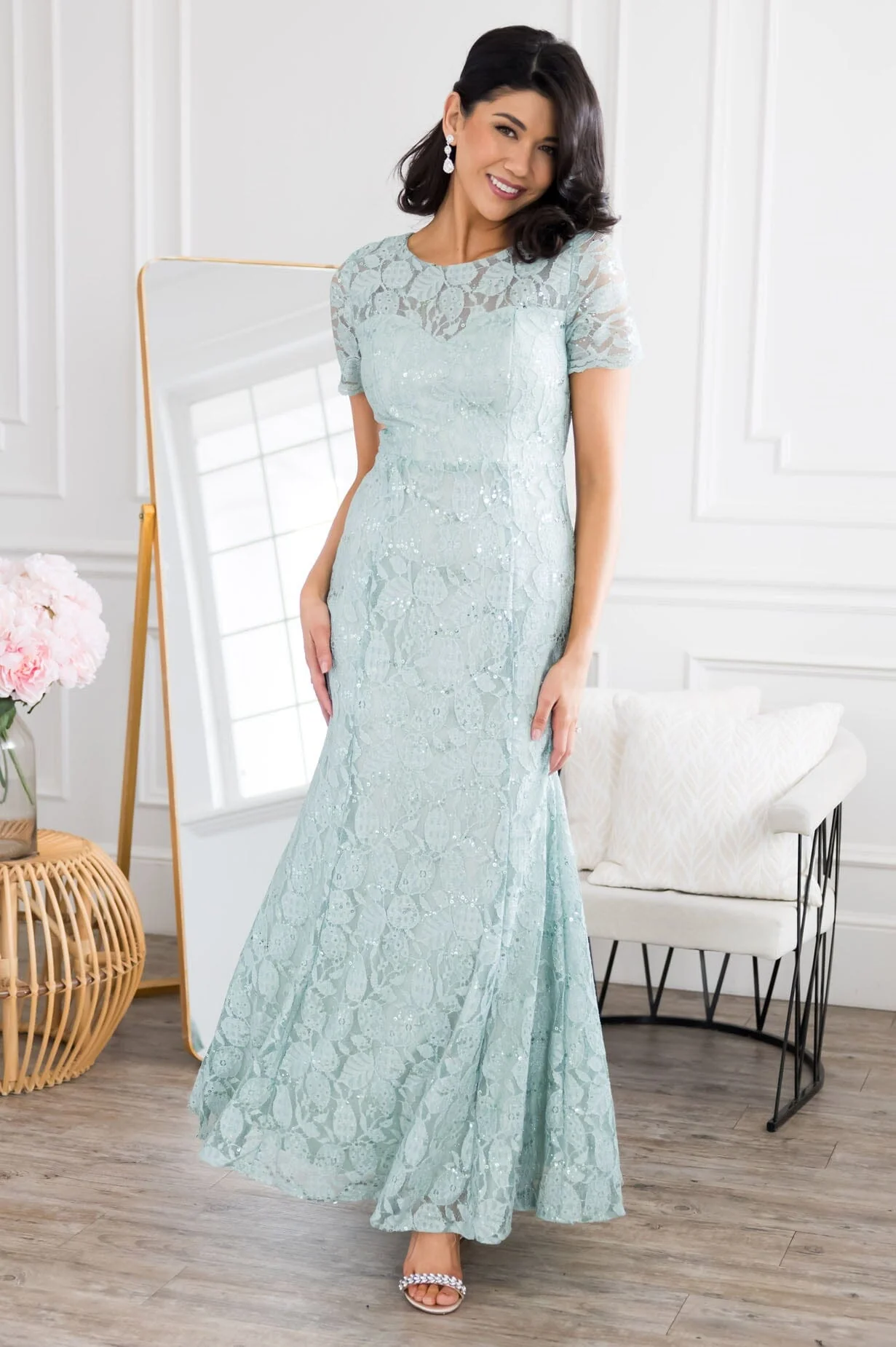 The Jasmine Pastel Sage Dresses - XNAUWBI