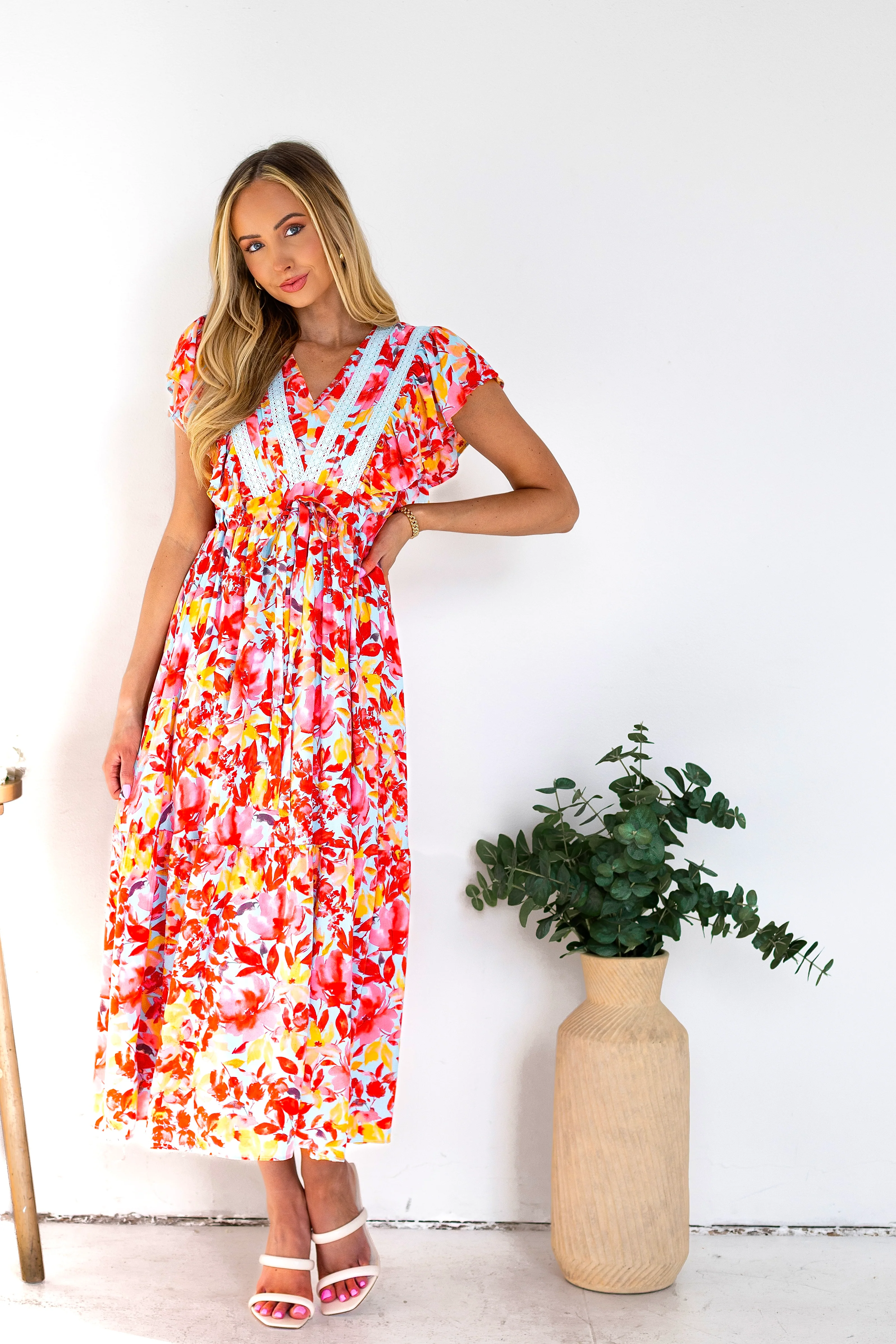 The Gem Light Blue/Pink/Taupe Dresses - XNAUWBI