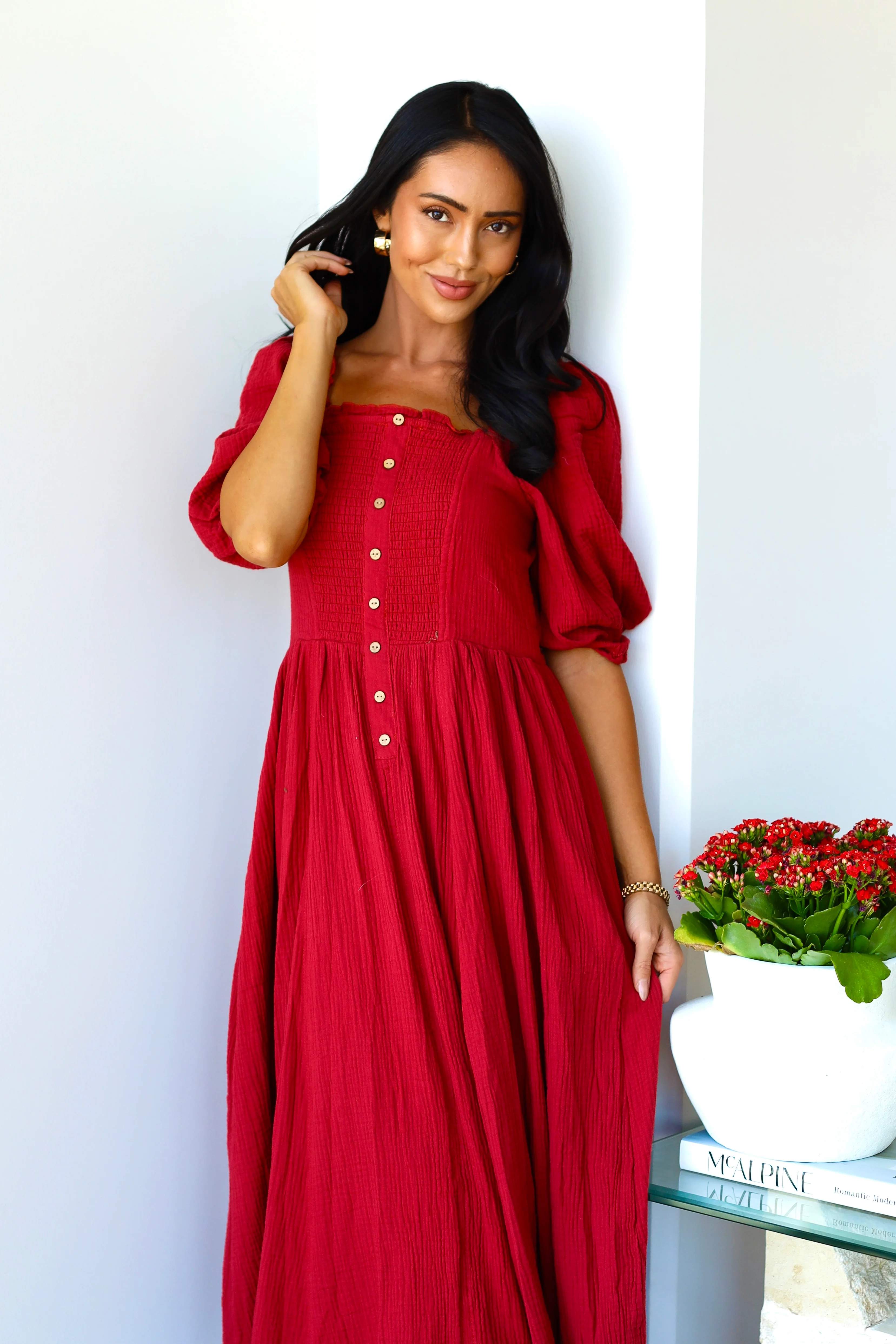 The Lylie Cranberry Dresses - XNAUWBI