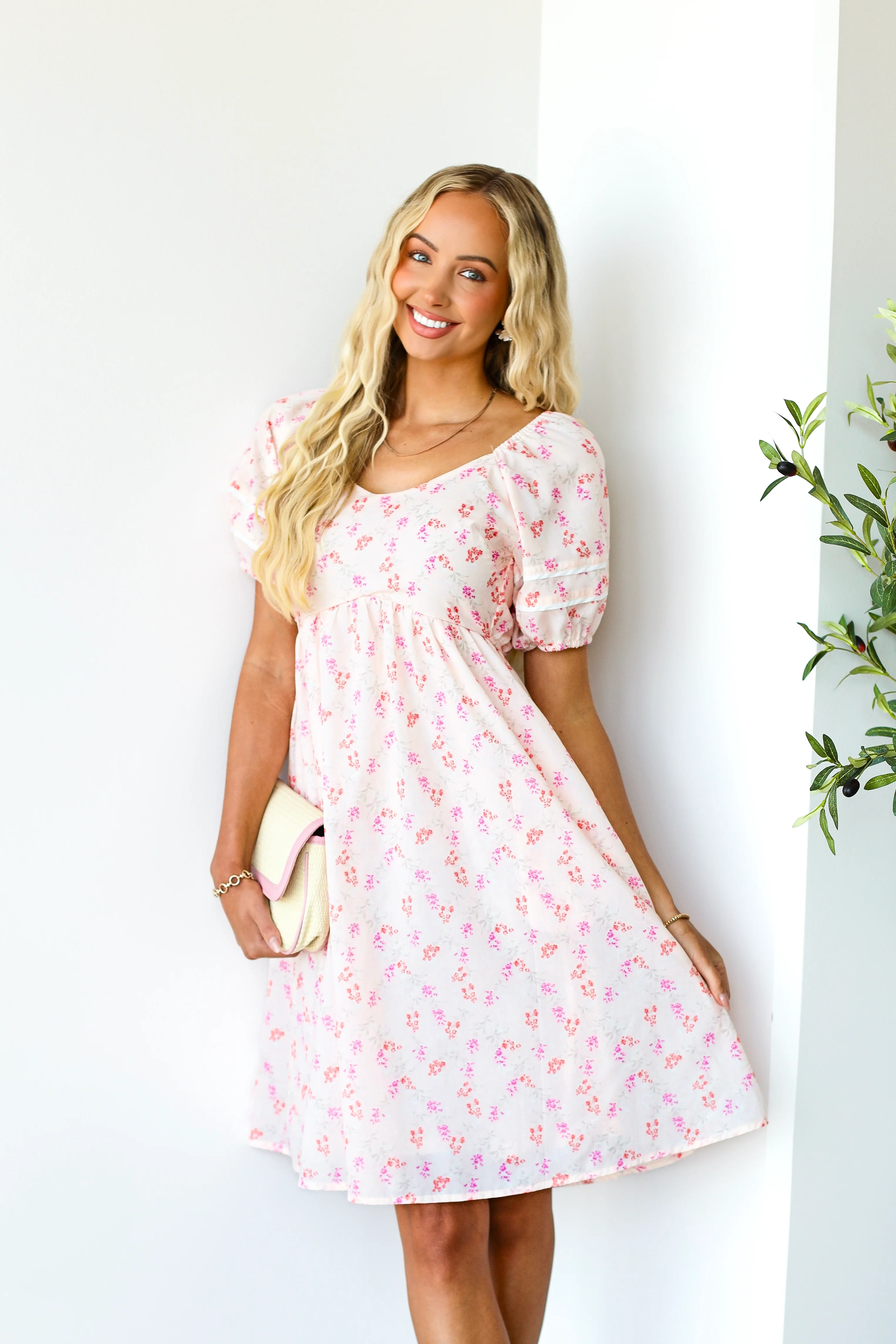 The Brigetta Blush Floral Dresses - XNAUWBI