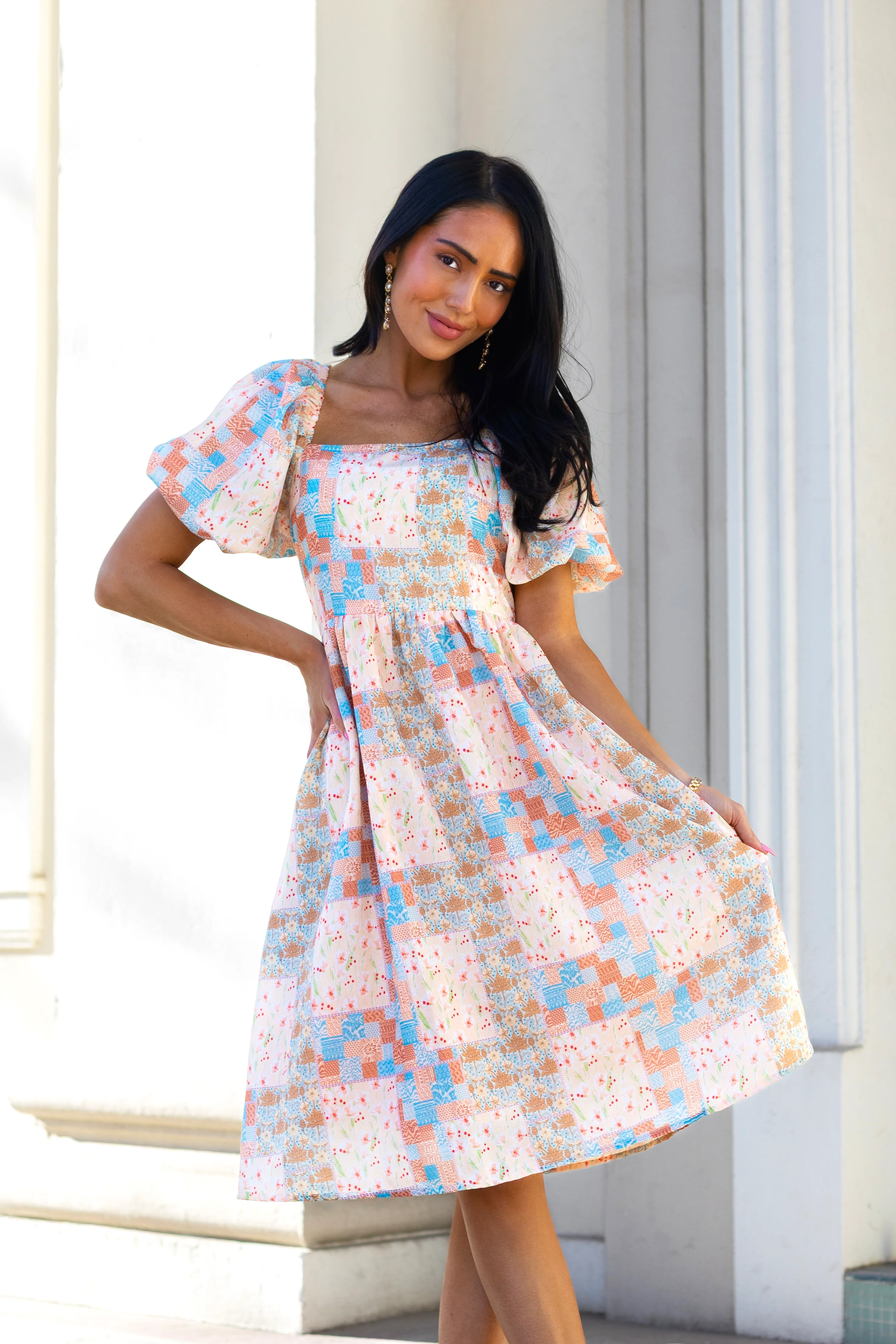 The Gemma Patchwork Floral Dresses - XNAUWBI