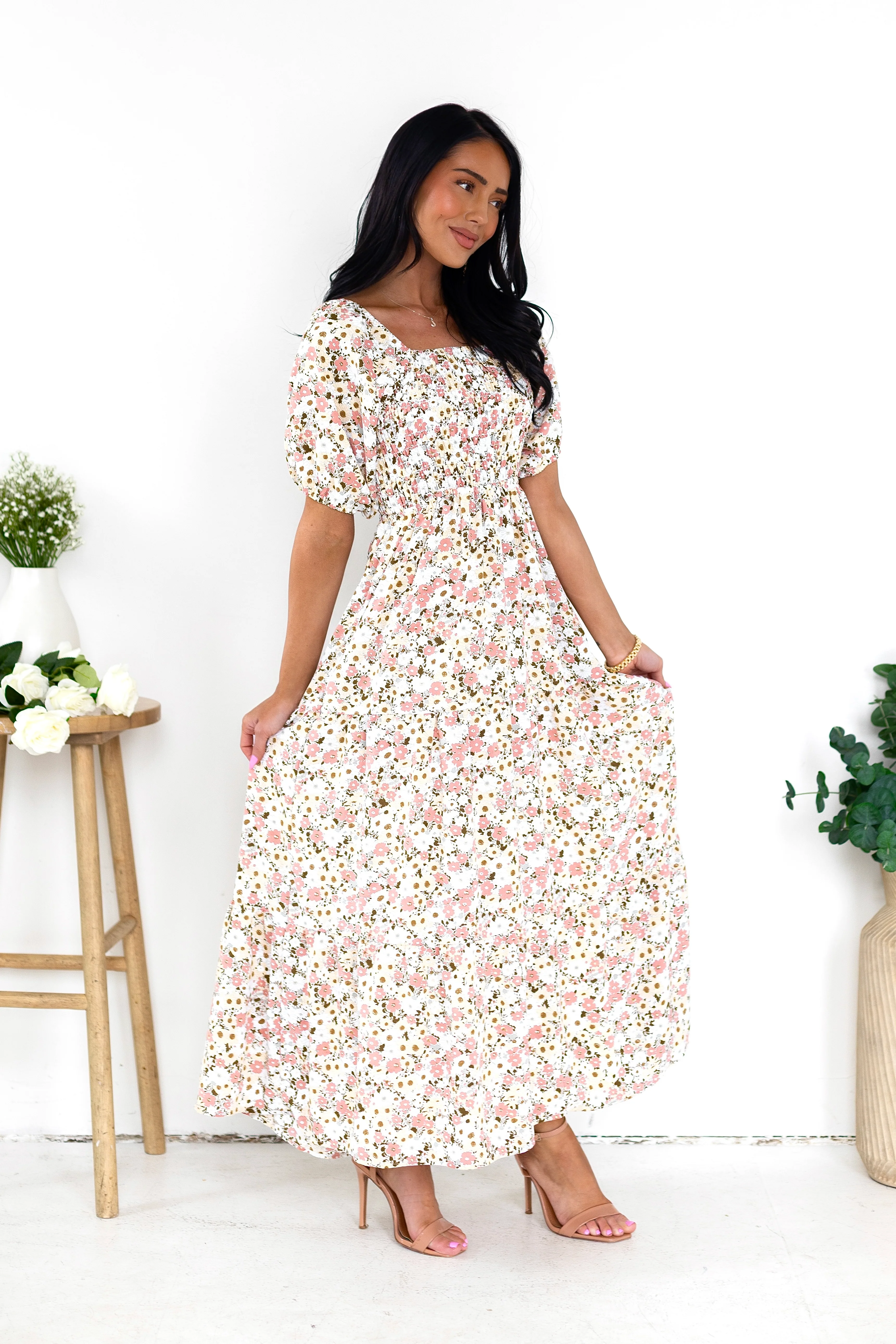 The Indy Retro Peony Dresses - XNAUWBI