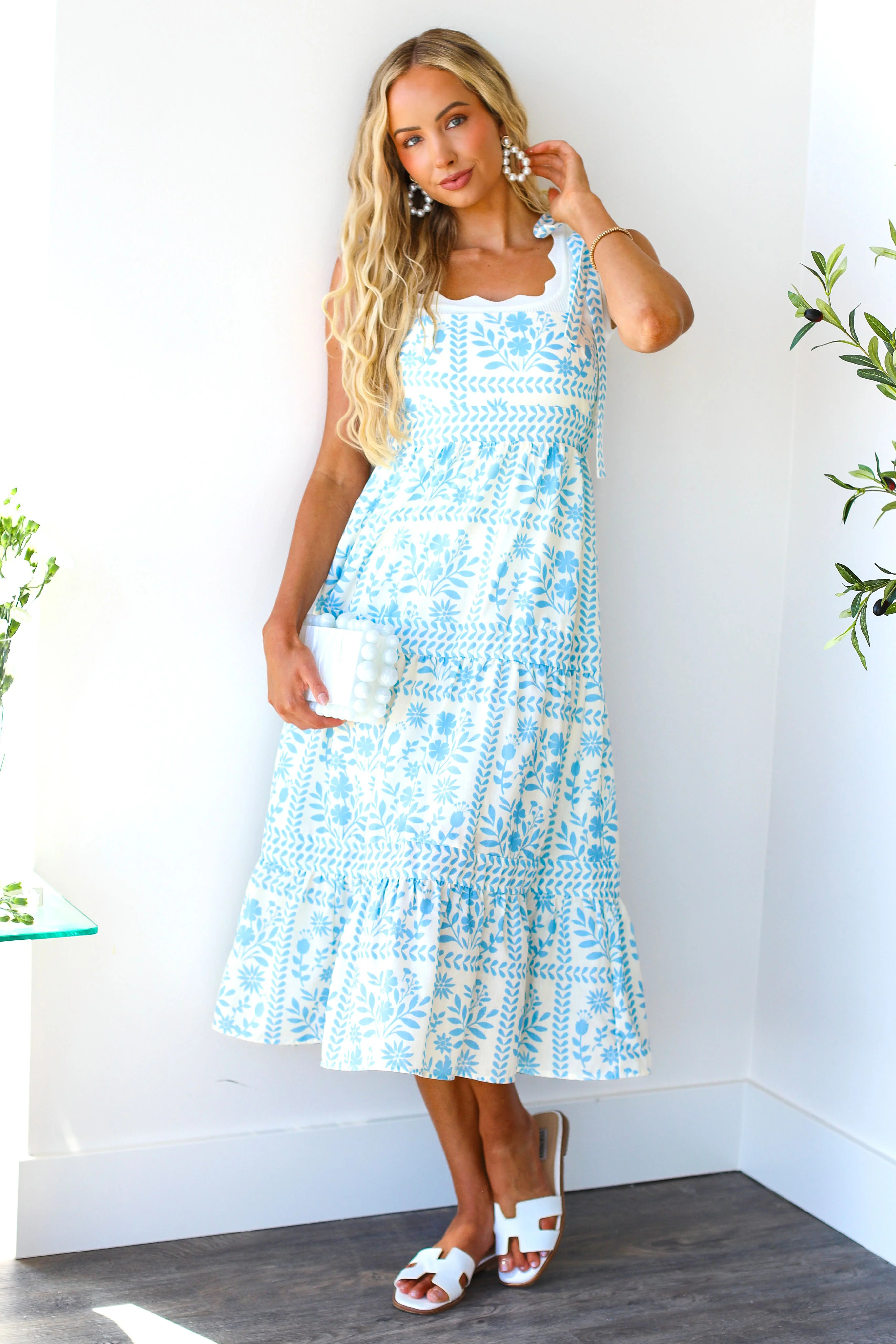 The Franciska Ivory/Light Blue Dresses - XNAUWBI