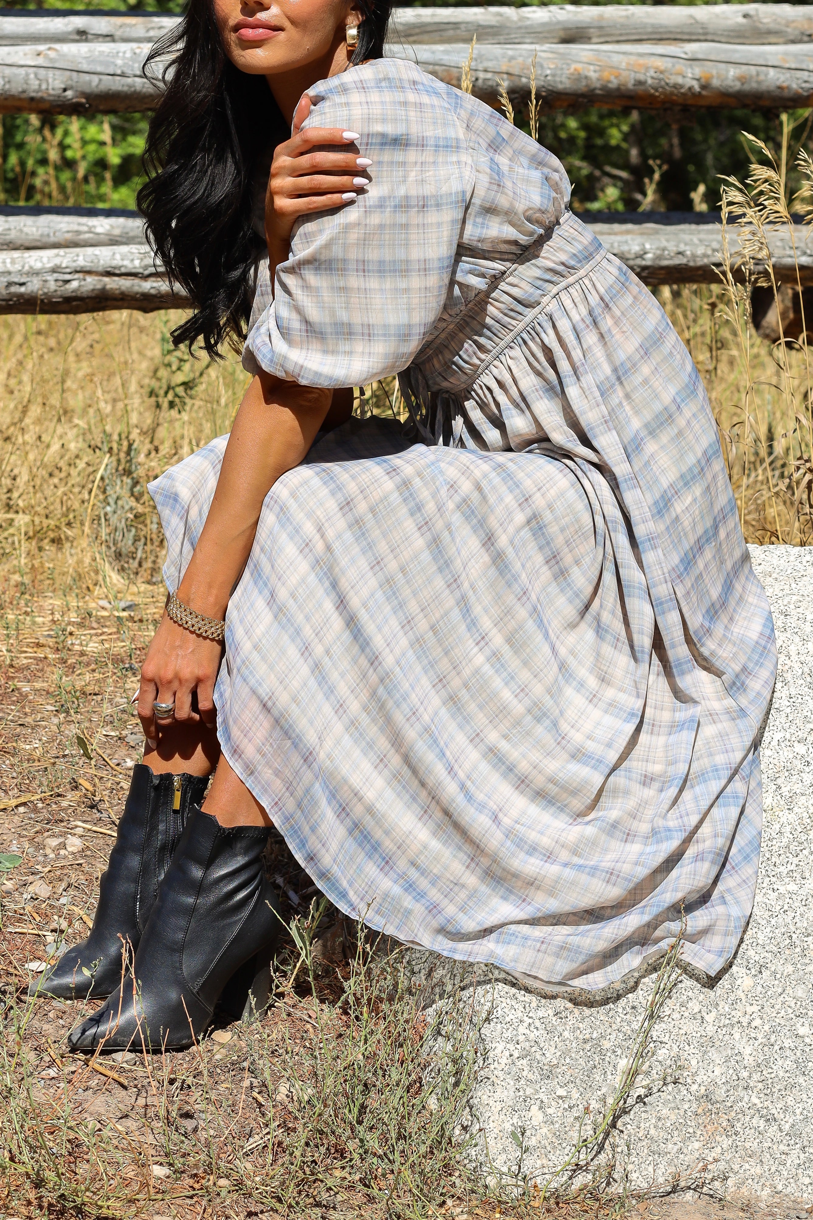 The Dyer Frosty Plaid Dresses - XNAUWBI