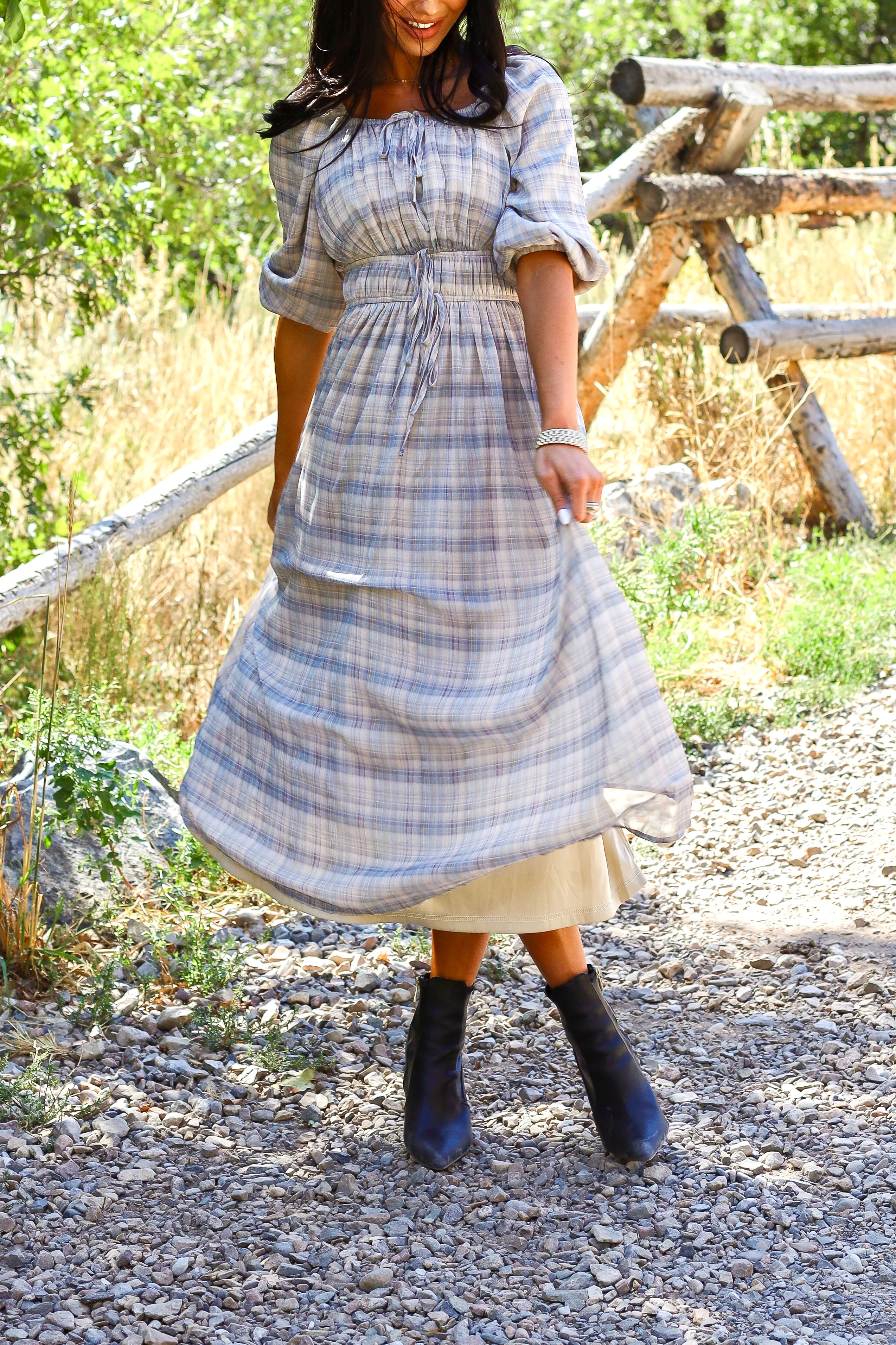 The Dyer Frosty Plaid Dresses - XNAUWBI