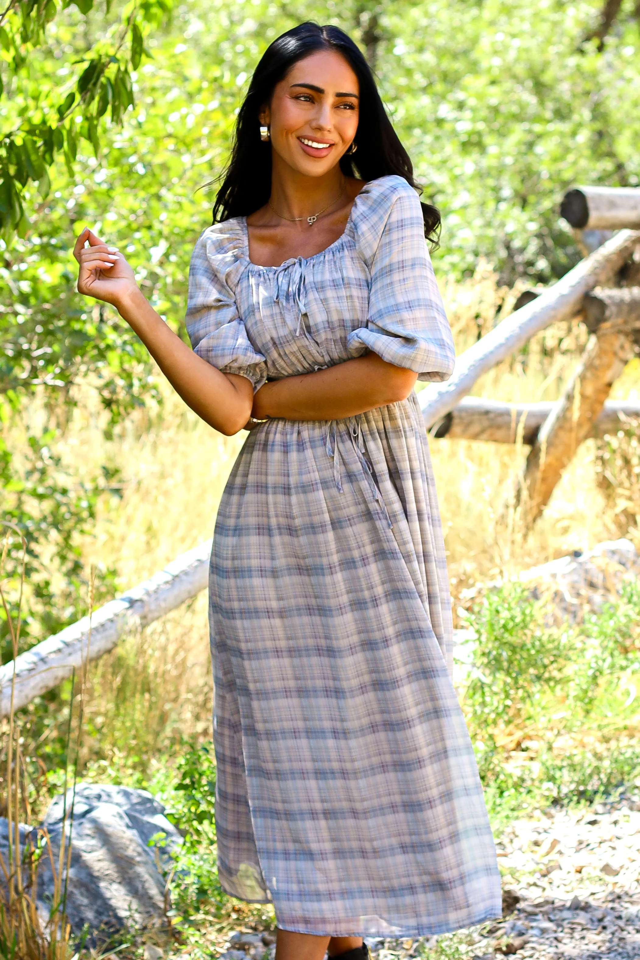 The Dyer Frosty Plaid Dresses - XNAUWBI