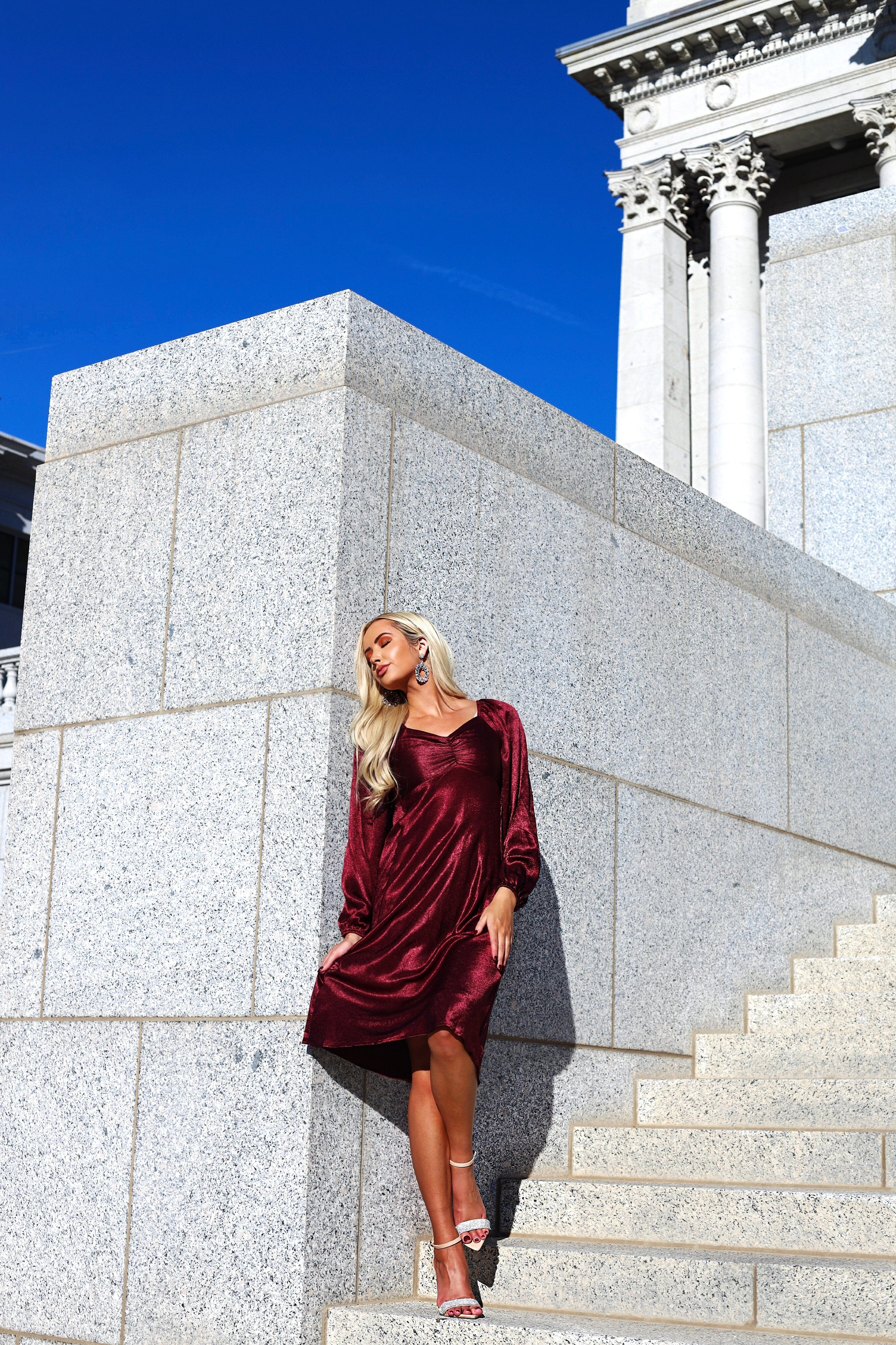 The Nellie Burgundy Dresses - XNAUWBI