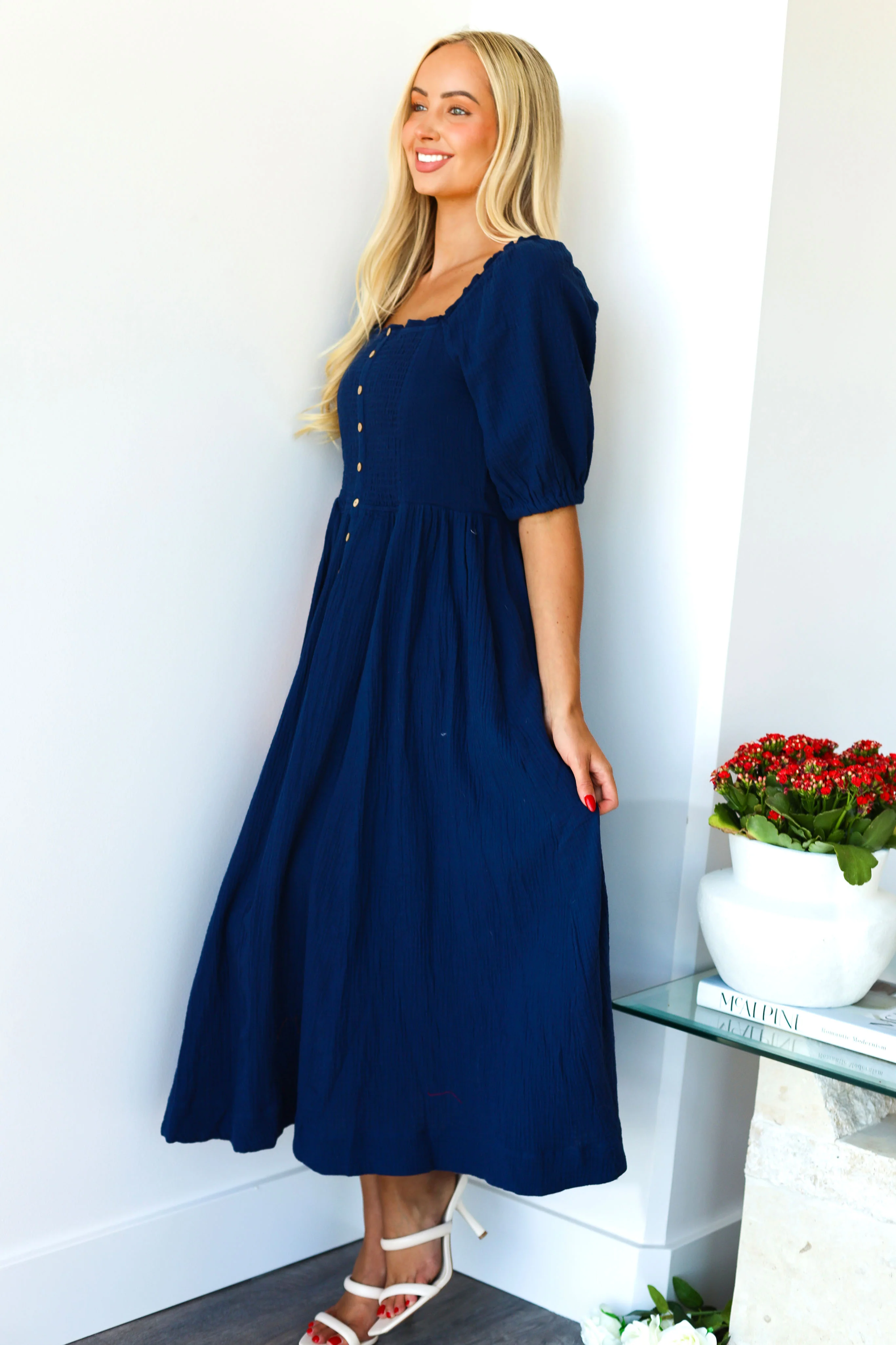 The Lylie Navy Dresses - XNAUWBI