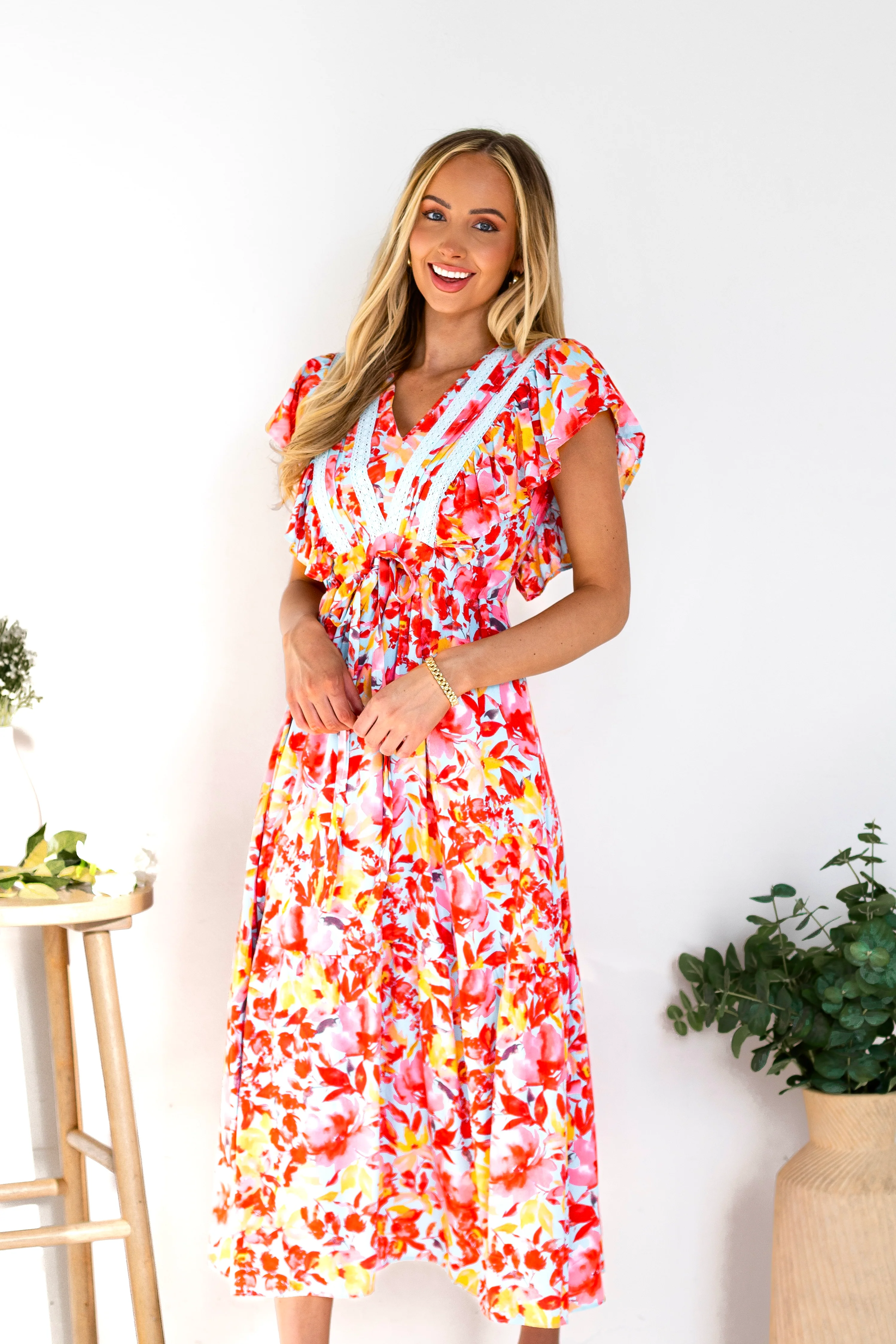 The Gem Light Blue/Pink/Taupe Dresses - XNAUWBI