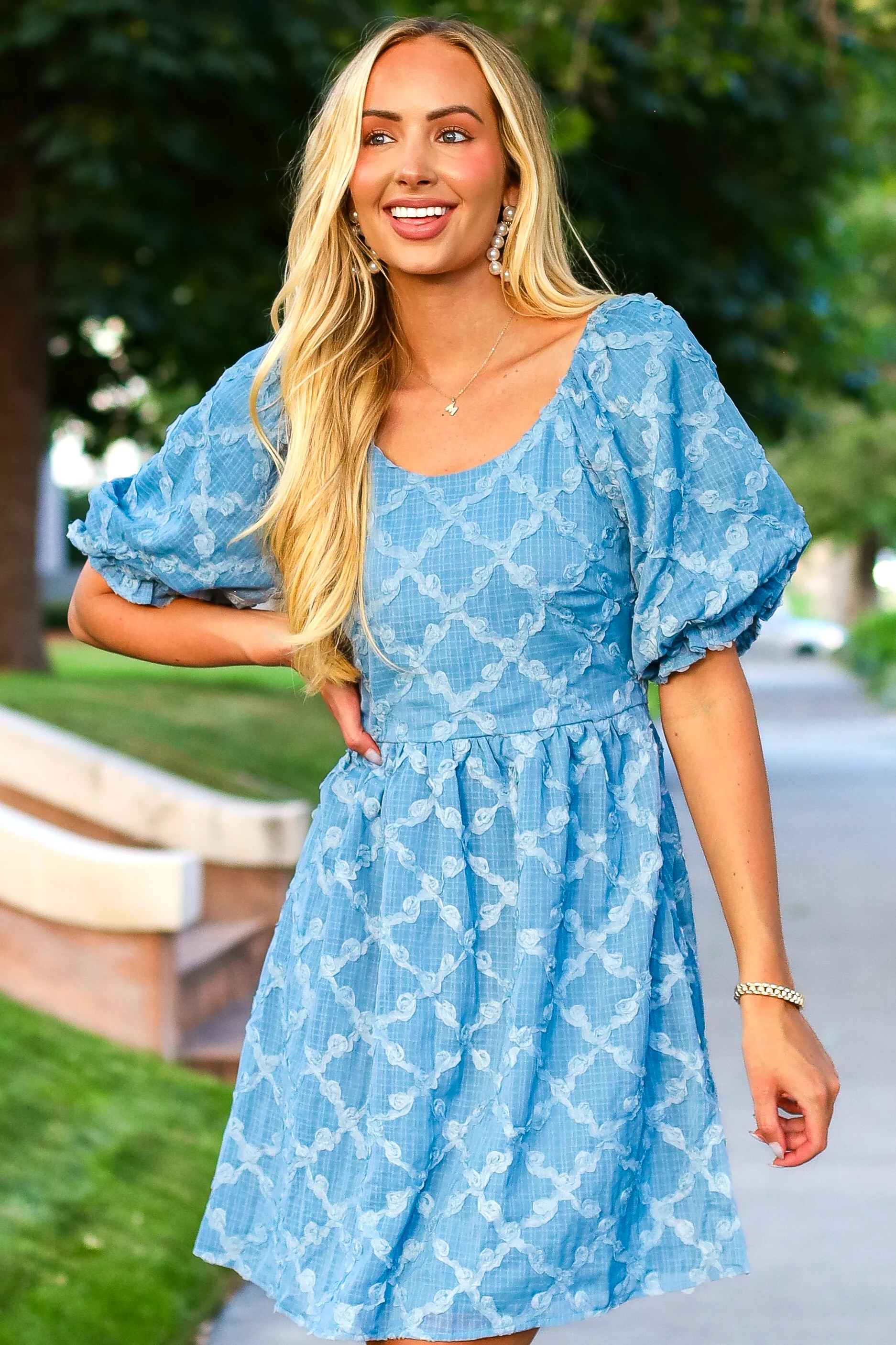 The Selma Stonewashed Blue Dresses - XNAUWBI