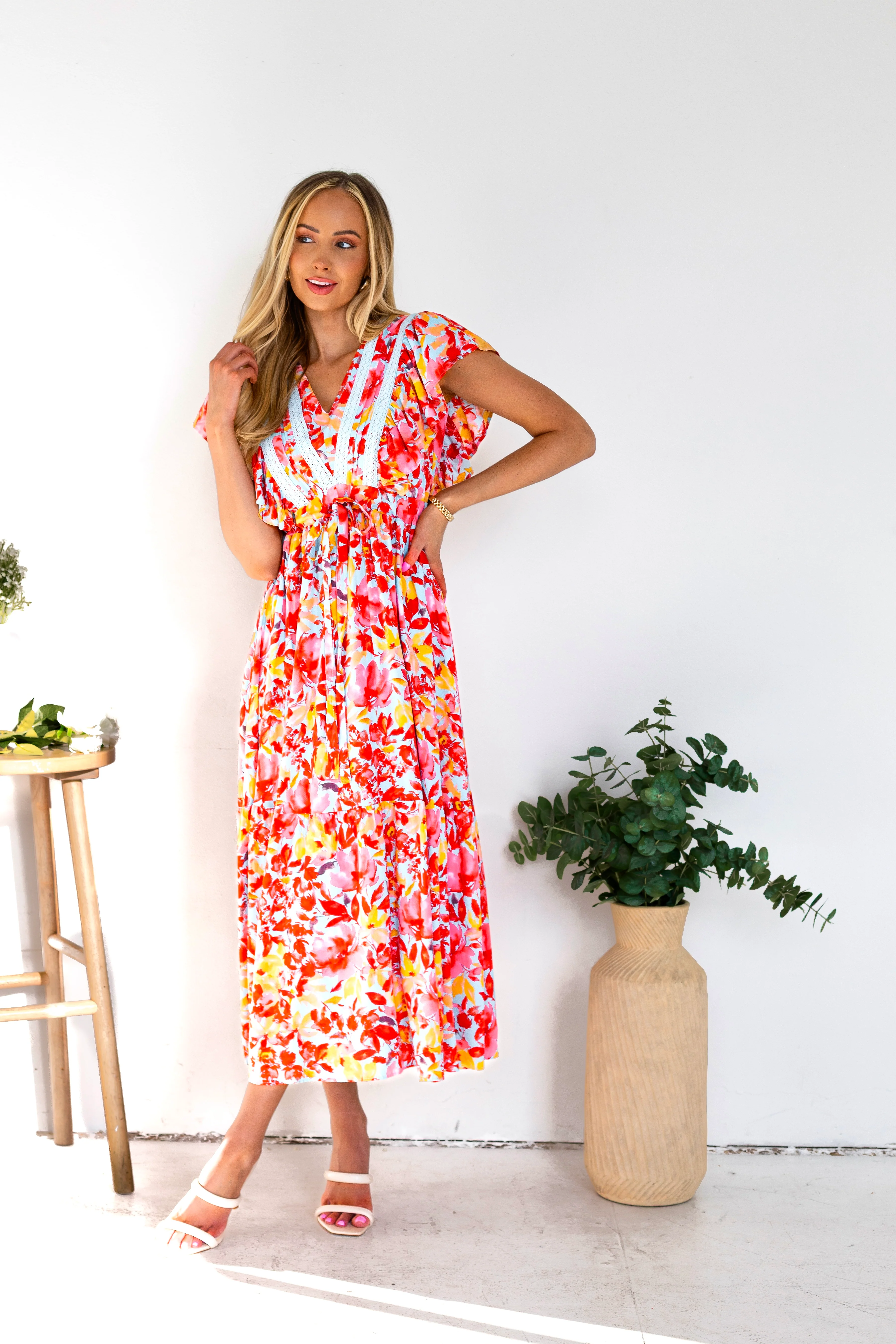 The Gem Light Blue/Pink/Taupe Dresses - XNAUWBI