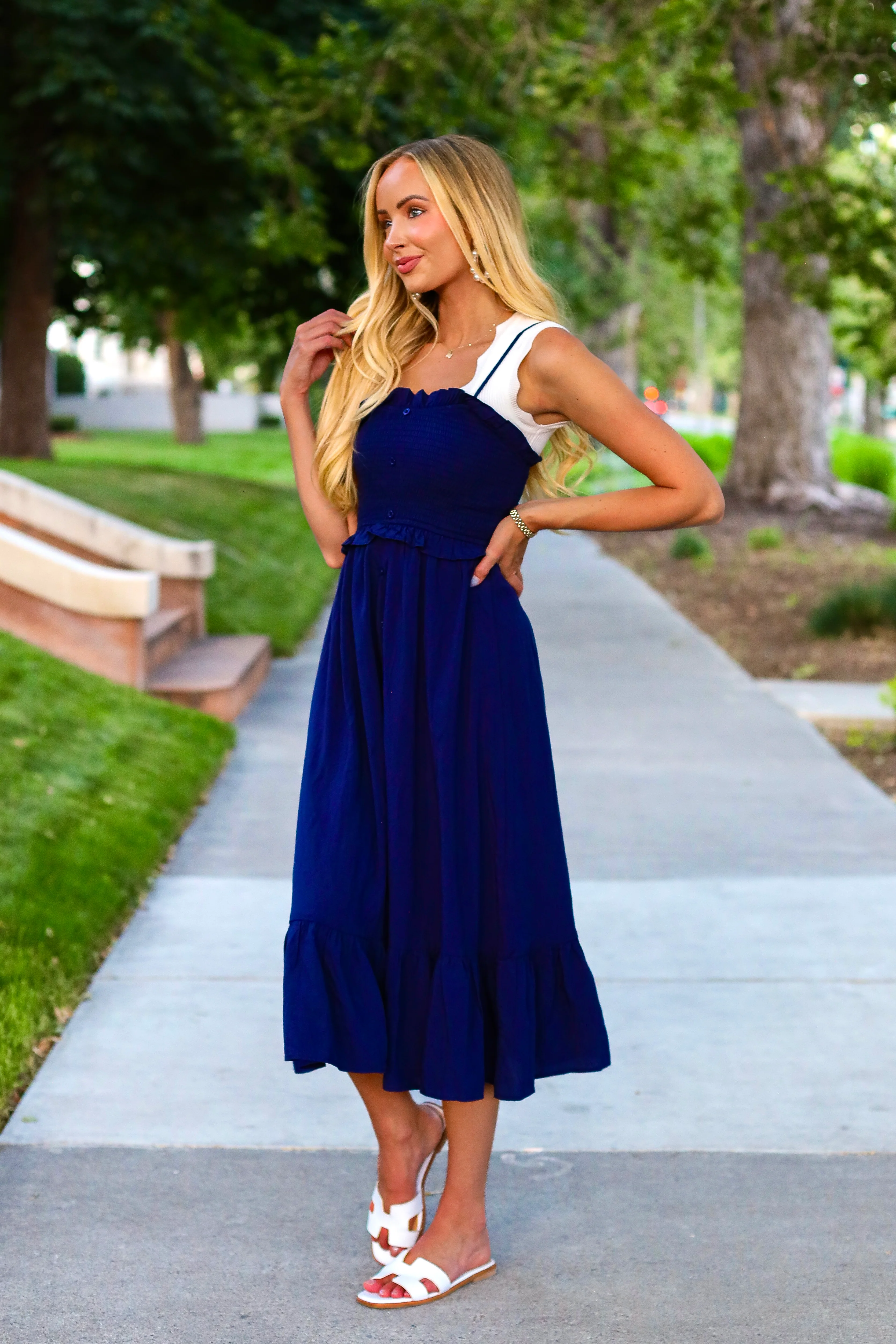 The Jones Passport Blue Dresses - XNAUWBI