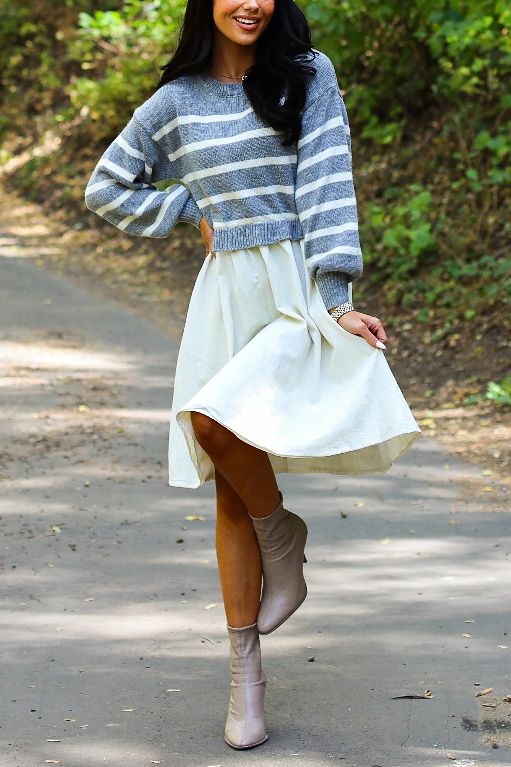 The Cameron Light Grey Dresses - XNAUWBI