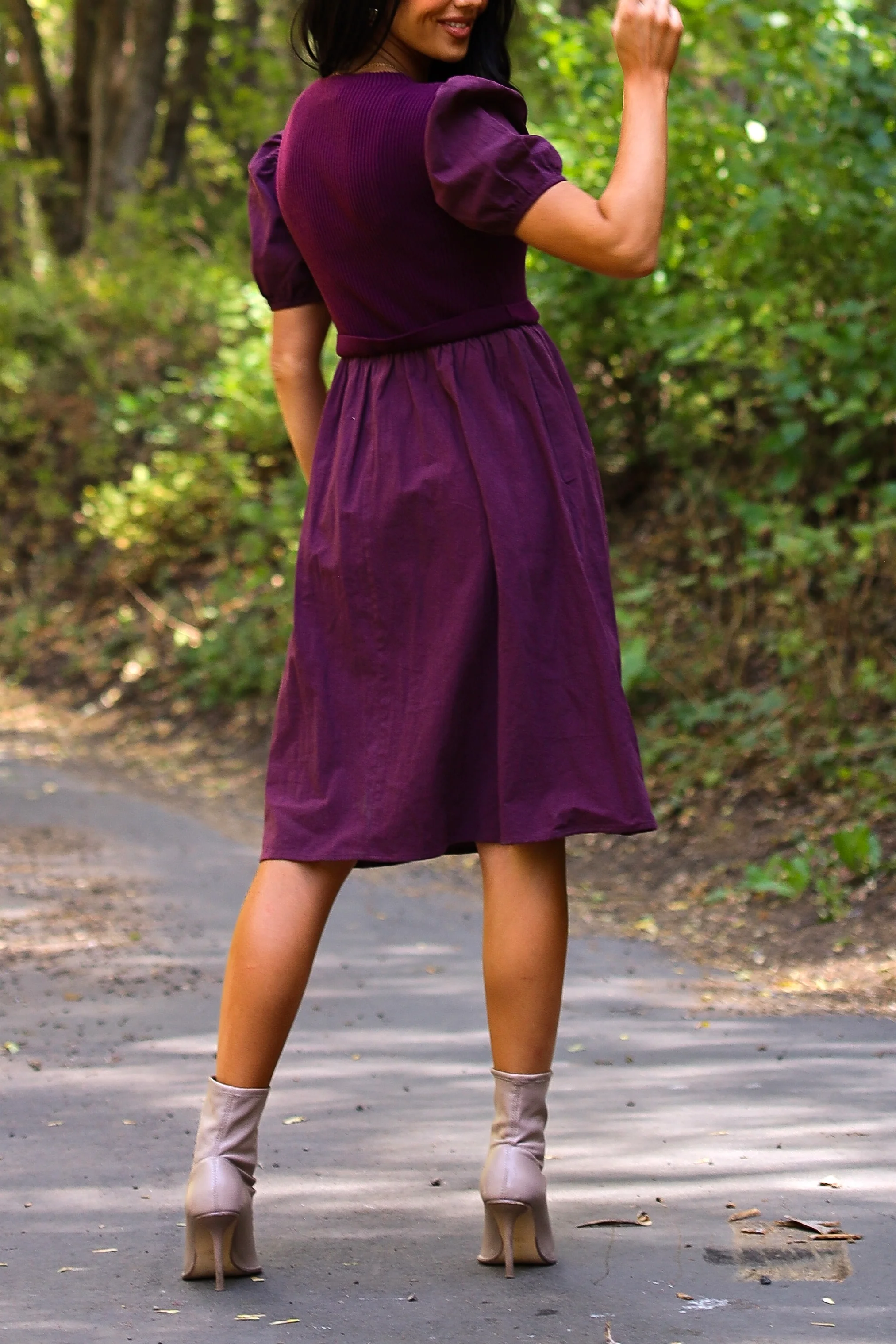 The Rosalie Grape Dresses - XNAUWBI