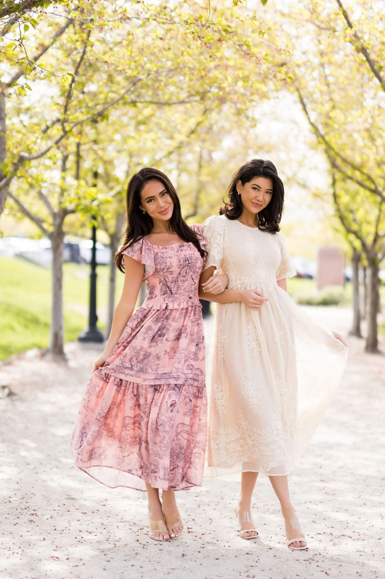 The Sonnet Champagne Embroidery & Lace Dresses - XNAUWBI