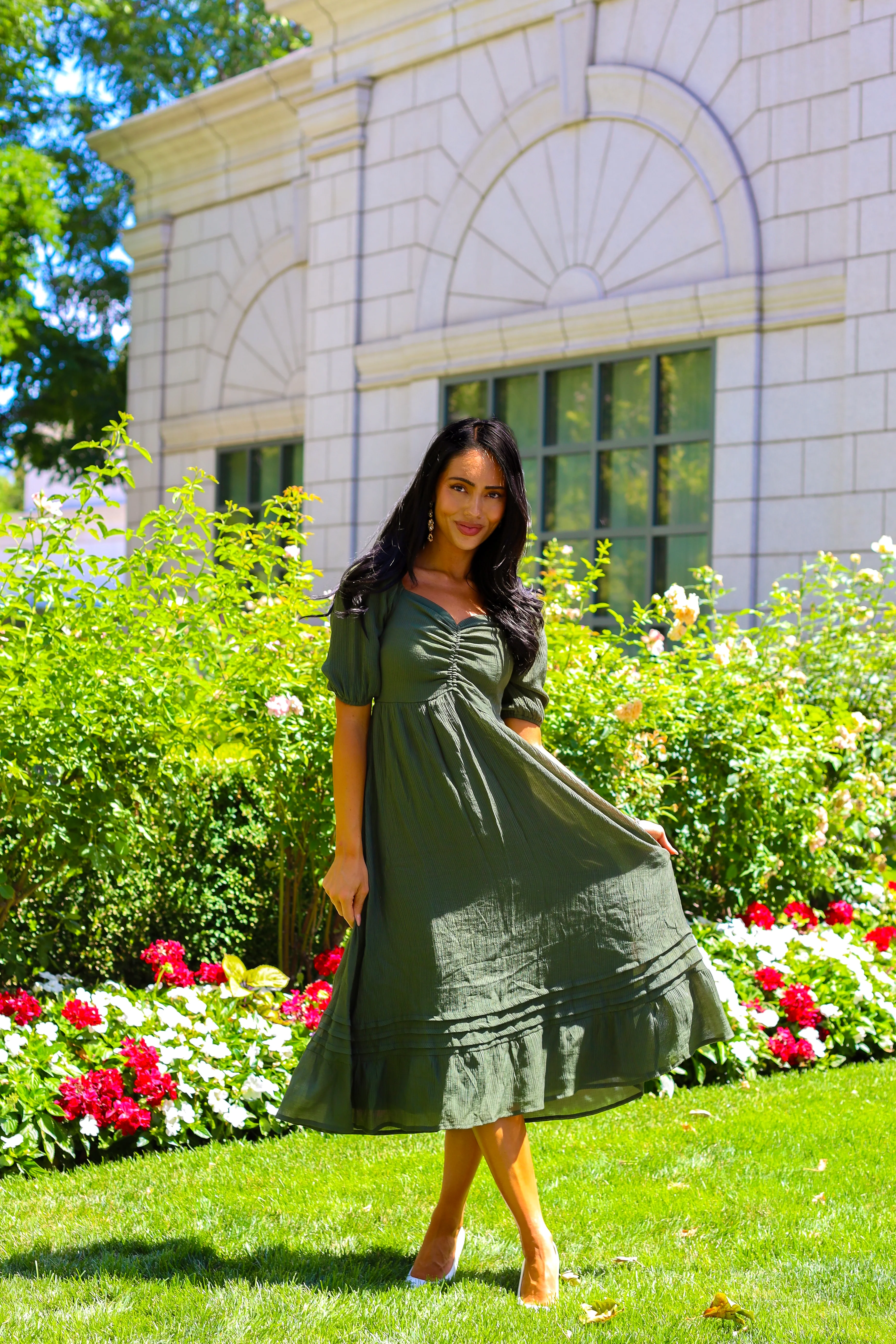 The Bronte Calla Green Dresses - XNAUWBI