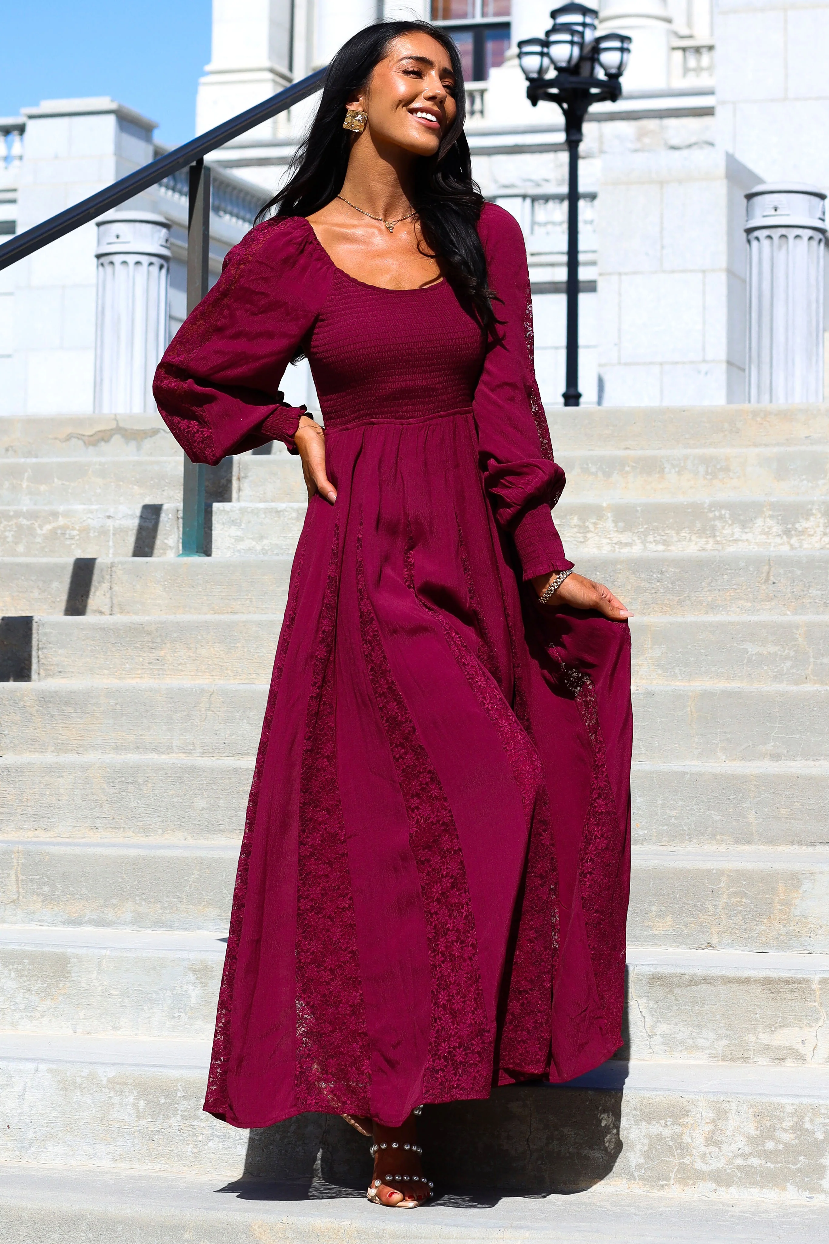 The Brenet Cherry Lacquer Dresses - XNAUWBI