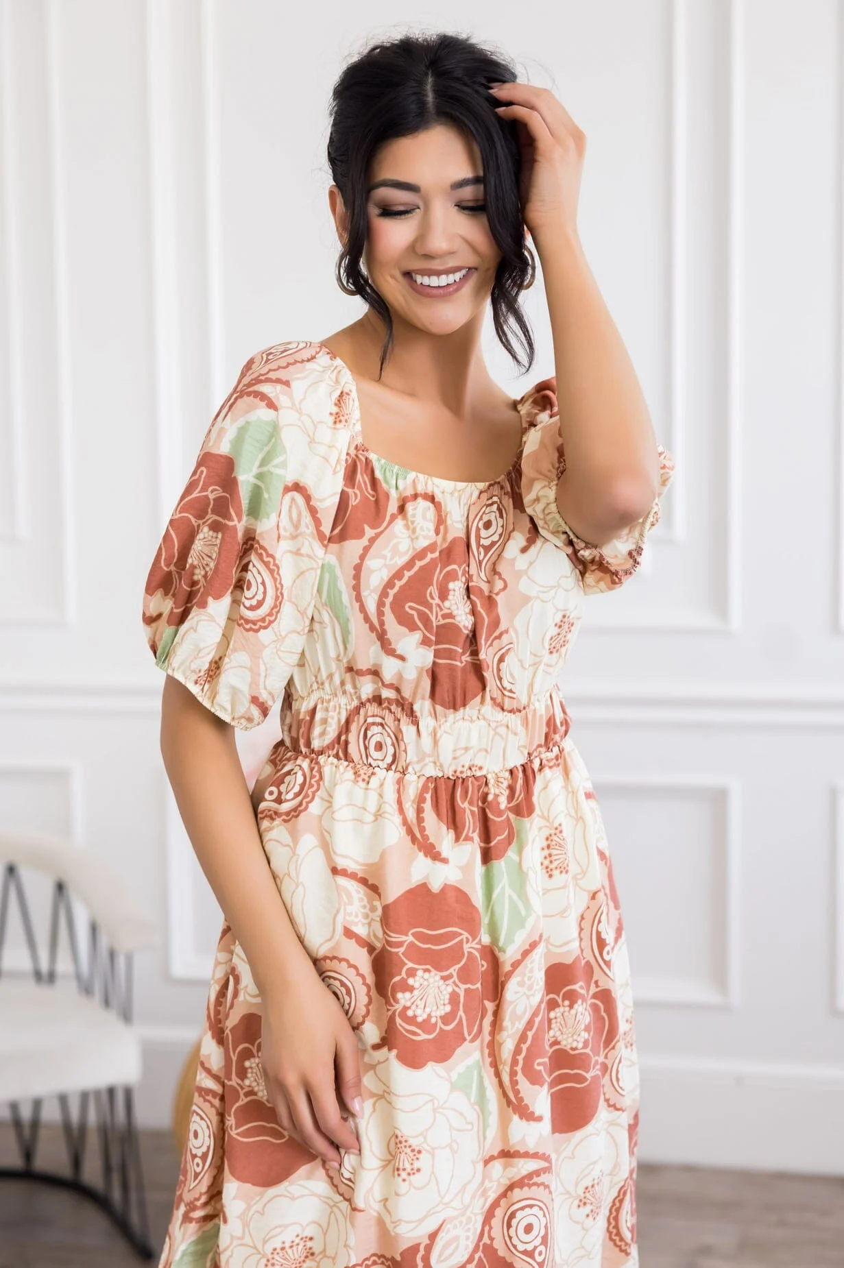 The Sunnee Cream Floral Dresses - XNAUWBI