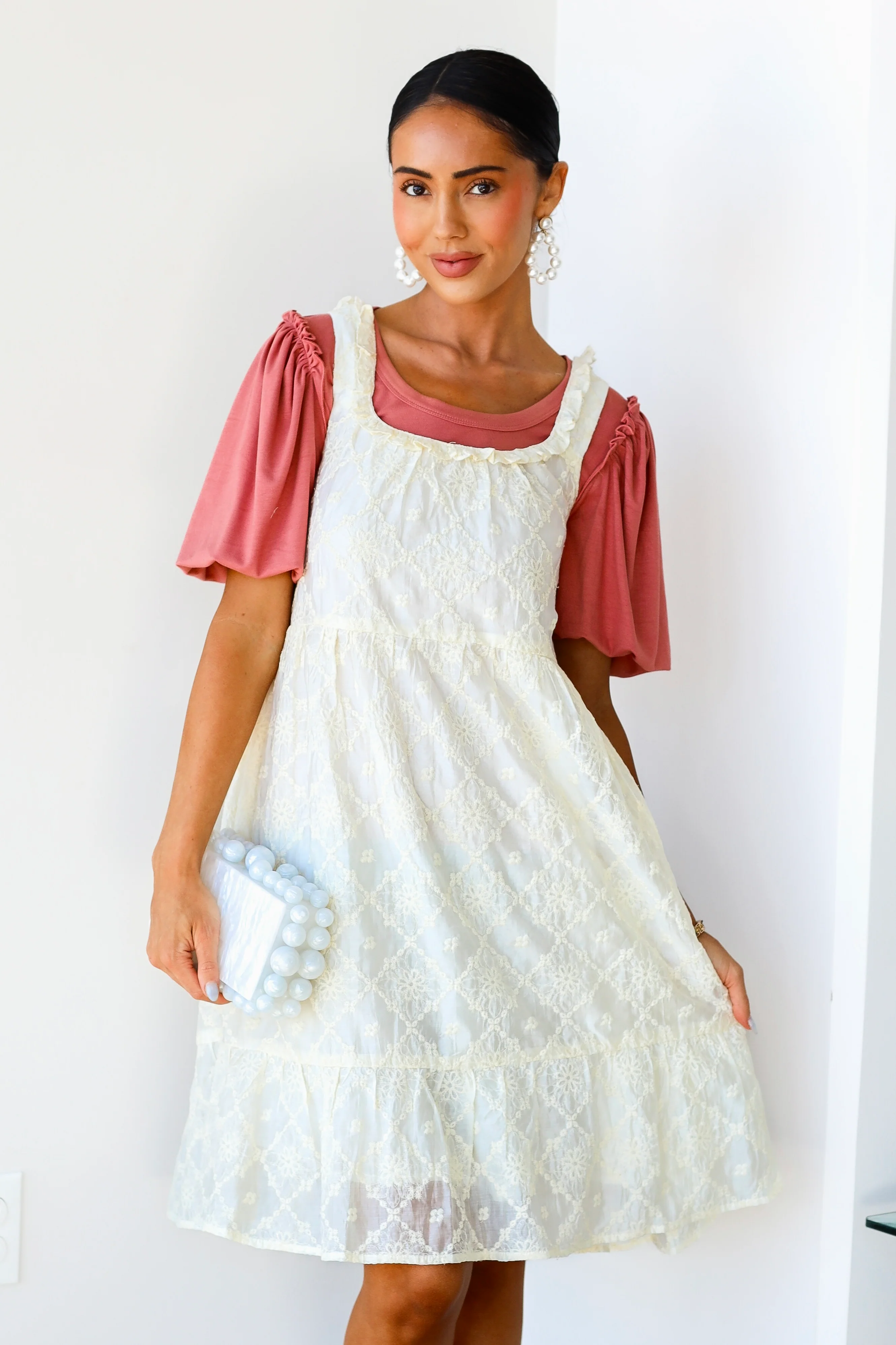 The Maddie Vintage Cream Dresses - XNAUWBI