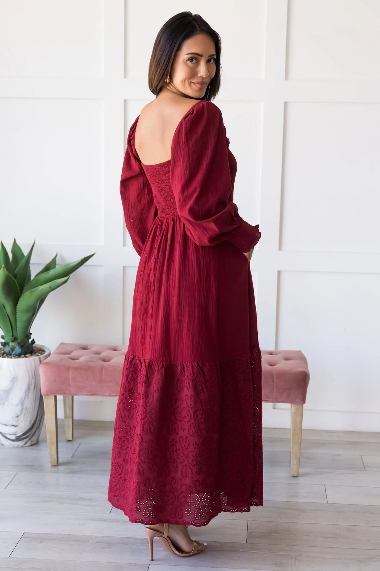 The Emalee Deep Red Dresses - XNAUWBI
