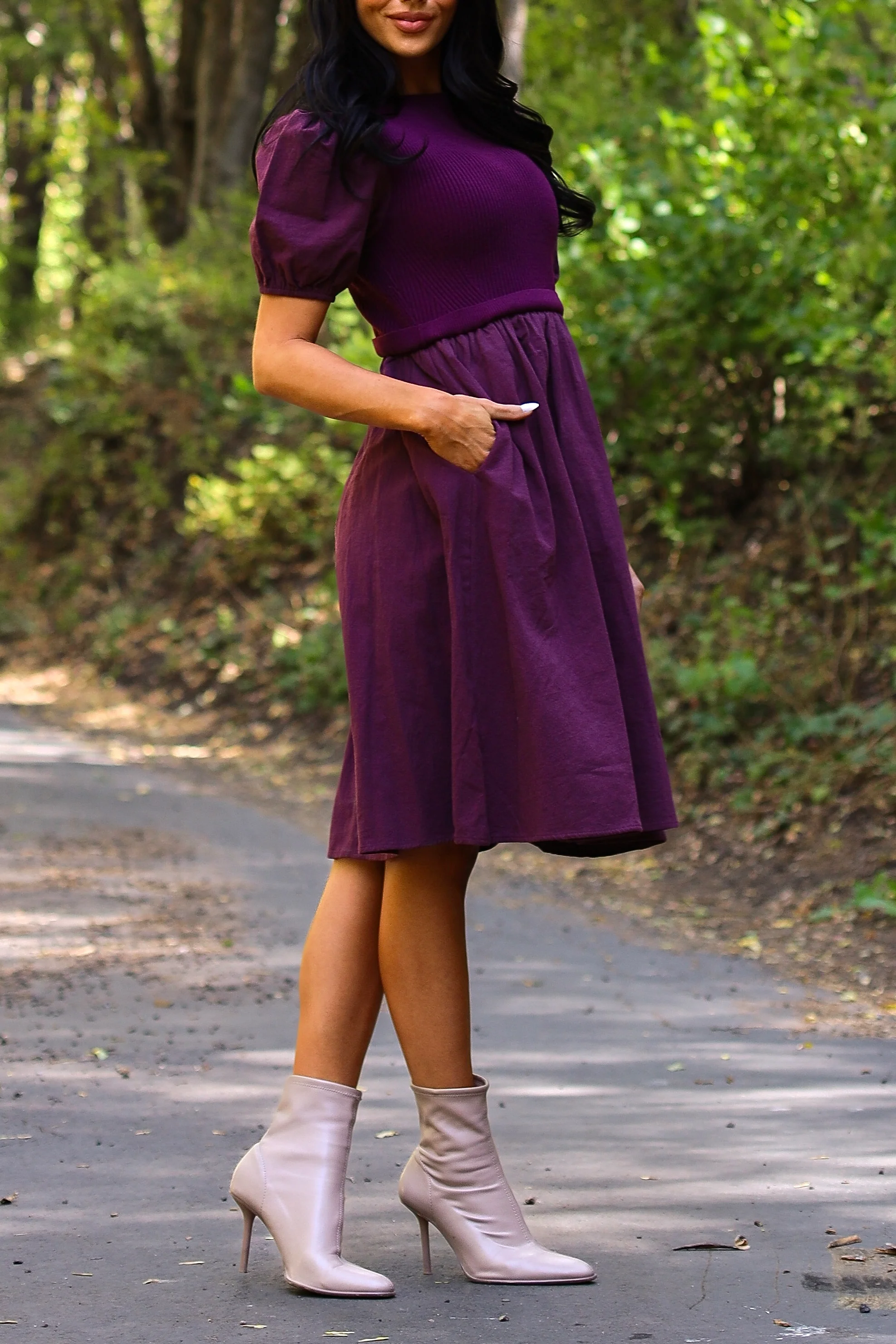 The Rosalie Grape Dresses - XNAUWBI