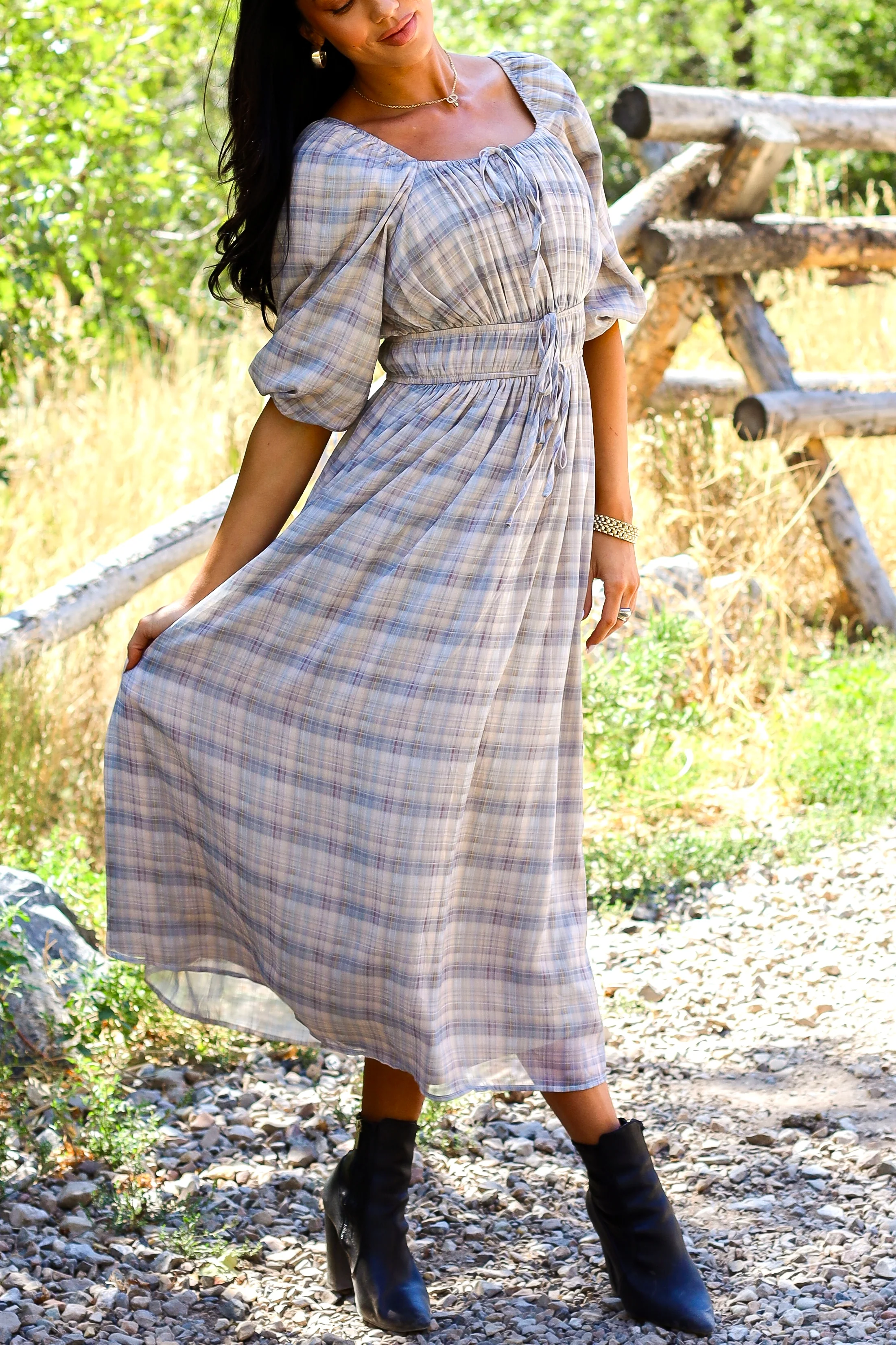 The Dyer Frosty Plaid Dresses - XNAUWBI