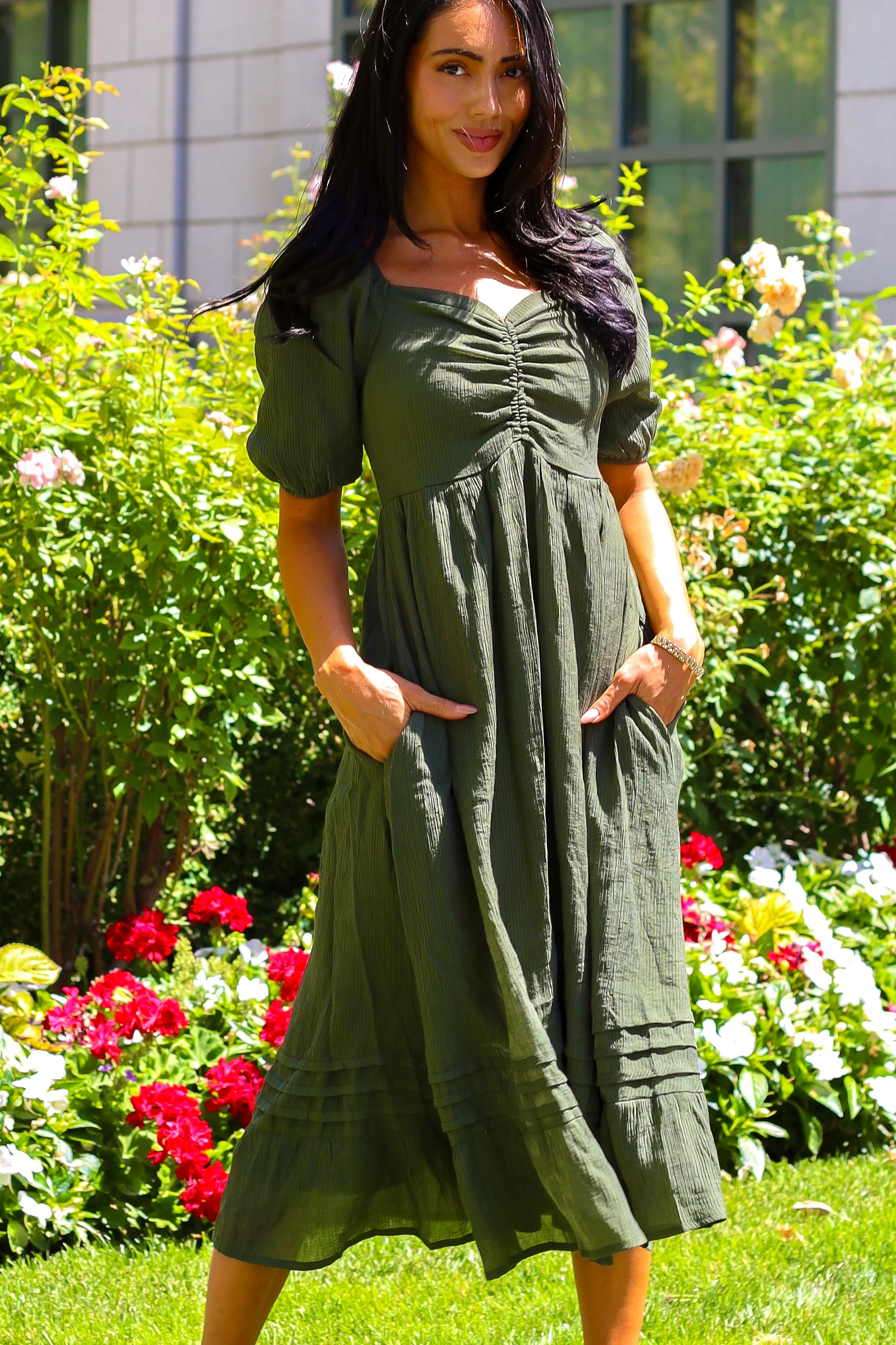 The Bronte Calla Green Dresses - XNAUWBI