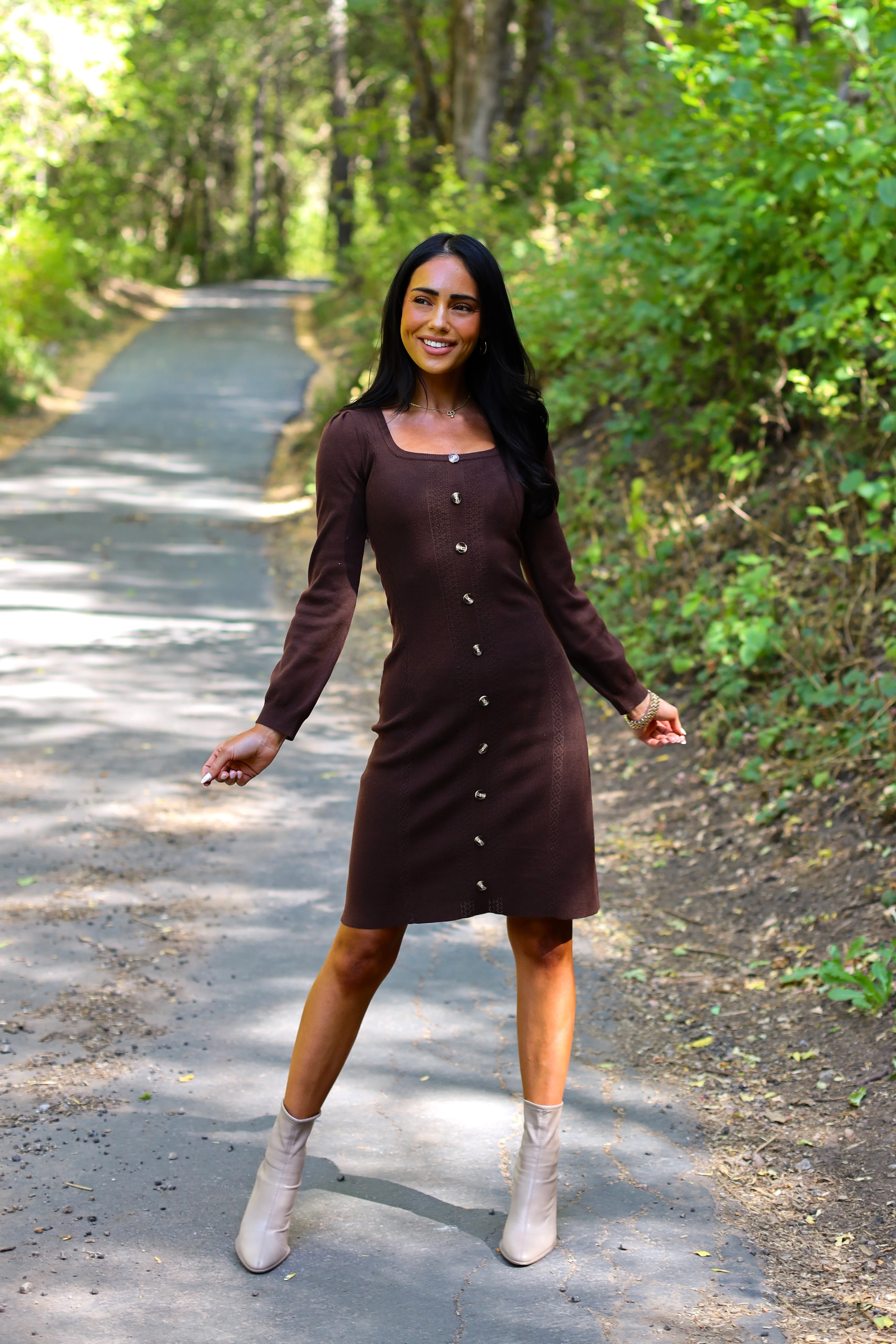 The Jodi Walnut Dresses - XNAUWBI