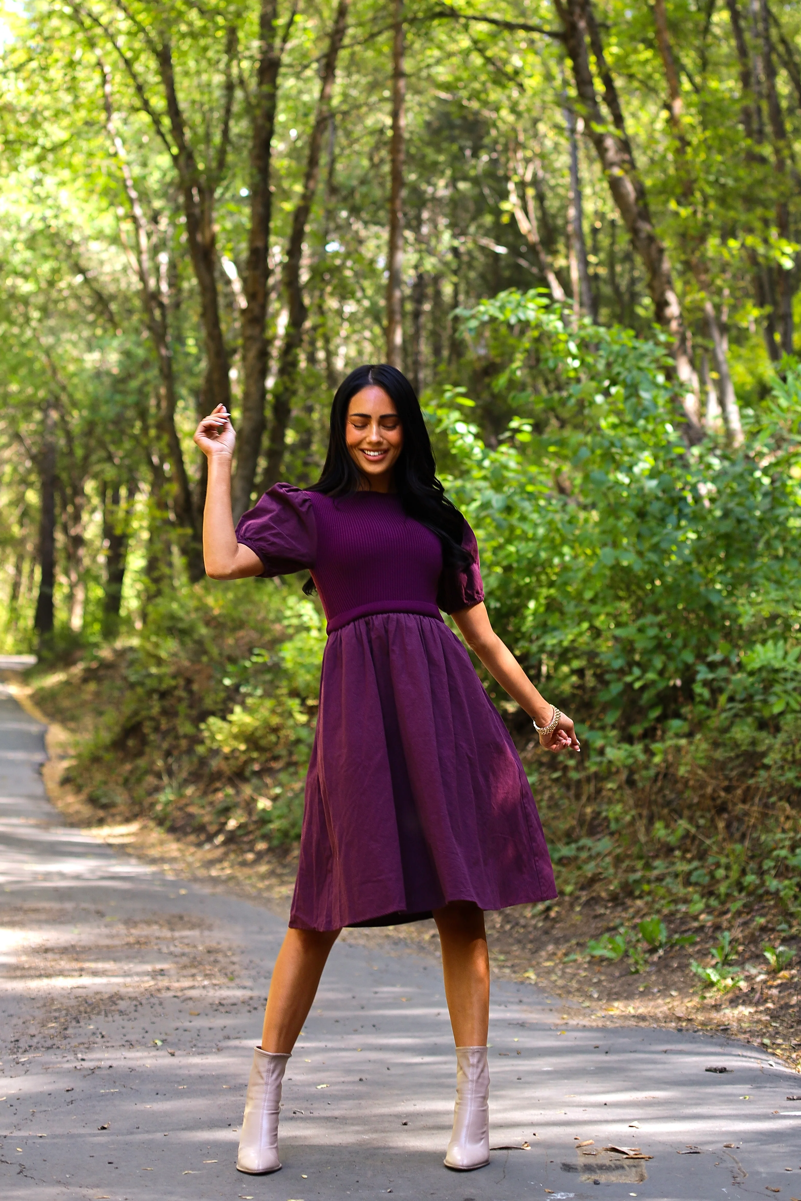 The Rosalie Grape Dresses - XNAUWBI