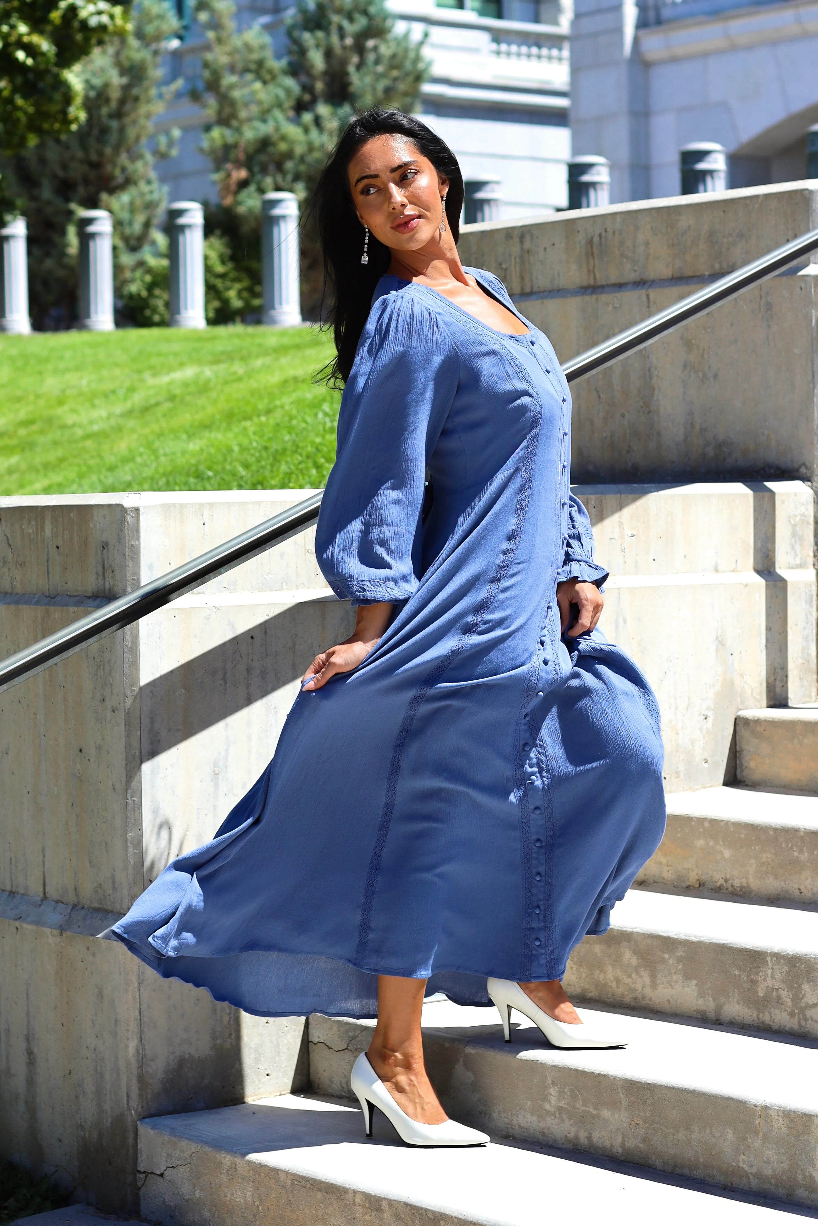 The Brett Elemental Blue Dresses - XNAUWBI