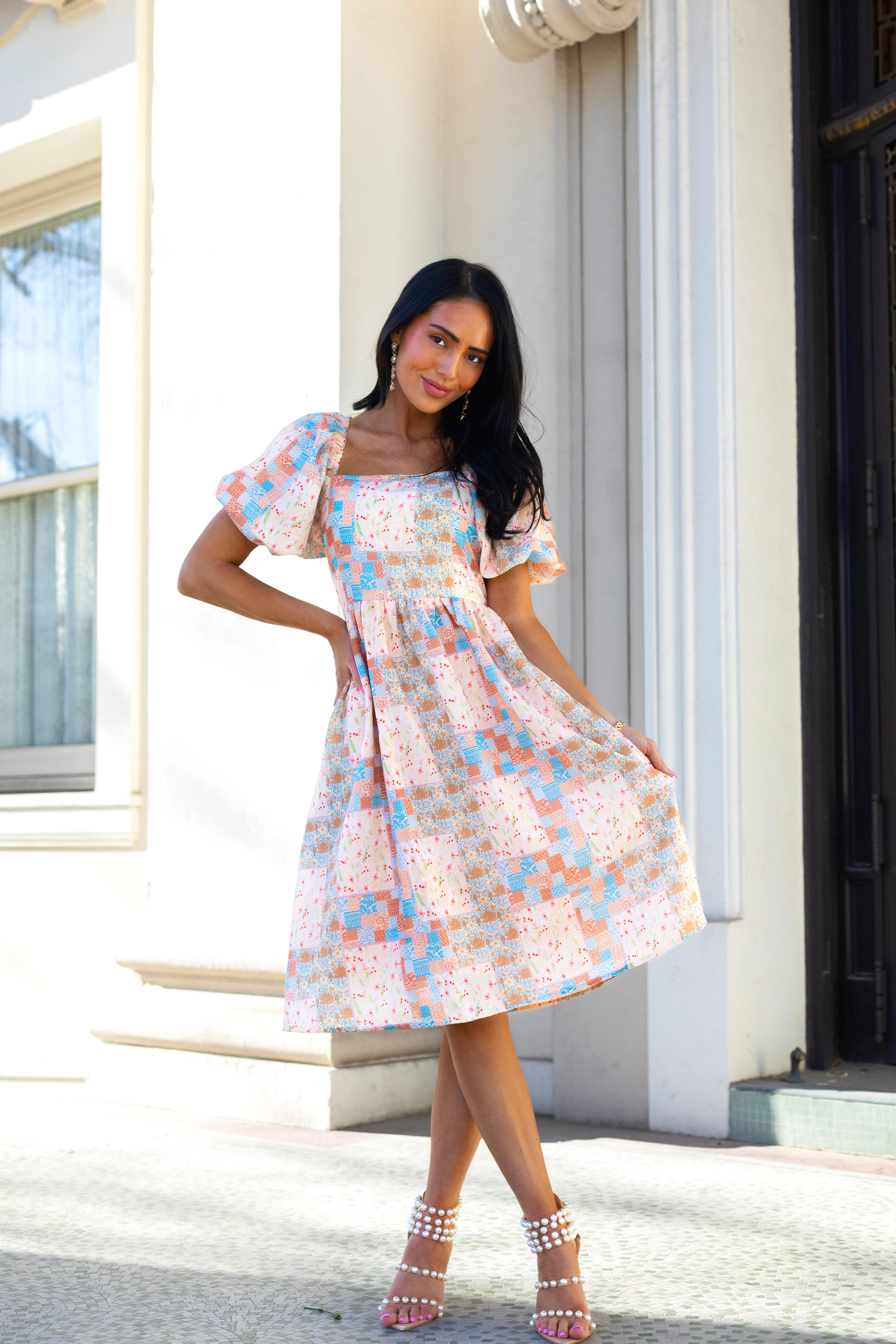 The Gemma Patchwork Floral Dresses - XNAUWBI