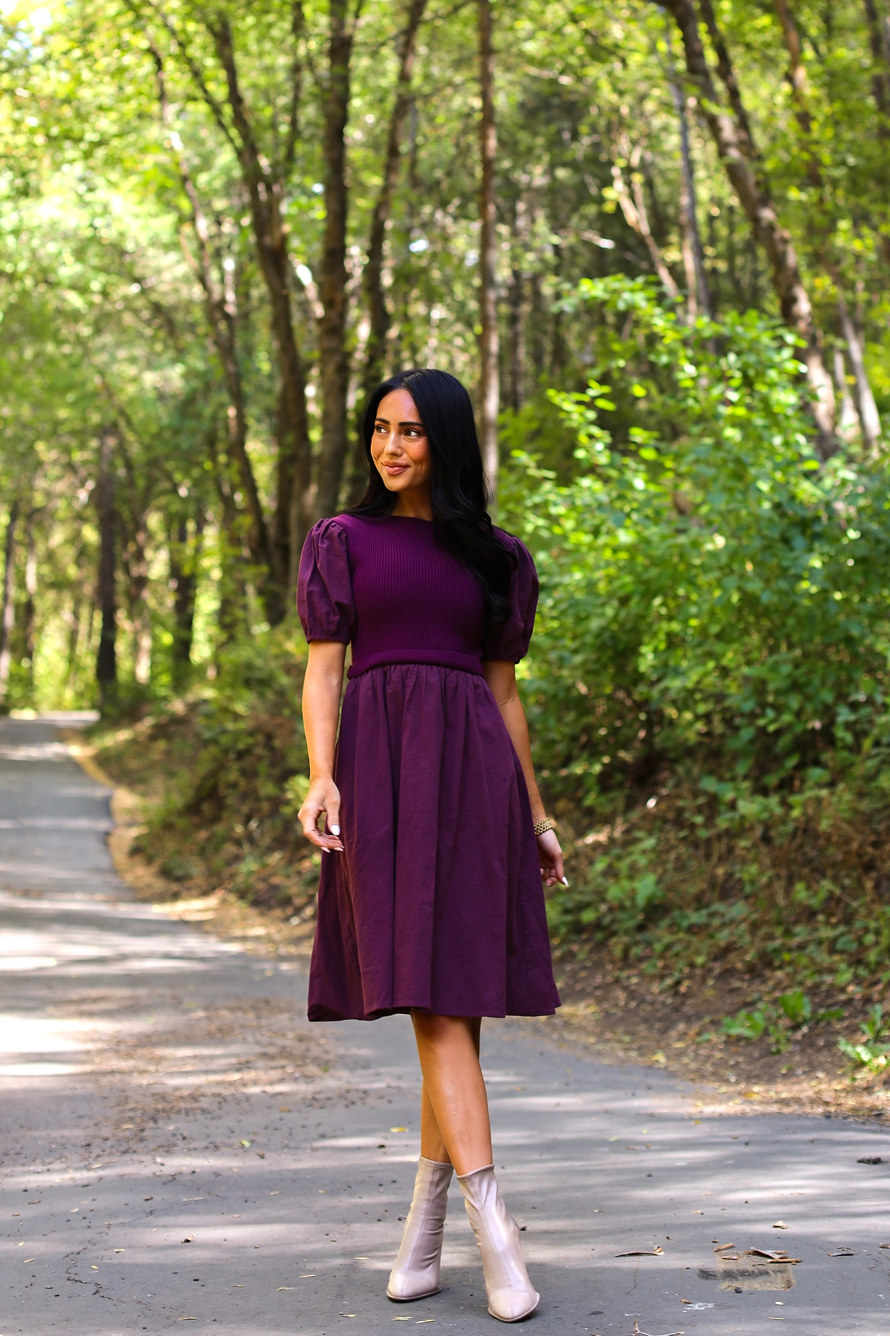 The Rosalie Grape Dresses - XNAUWBI