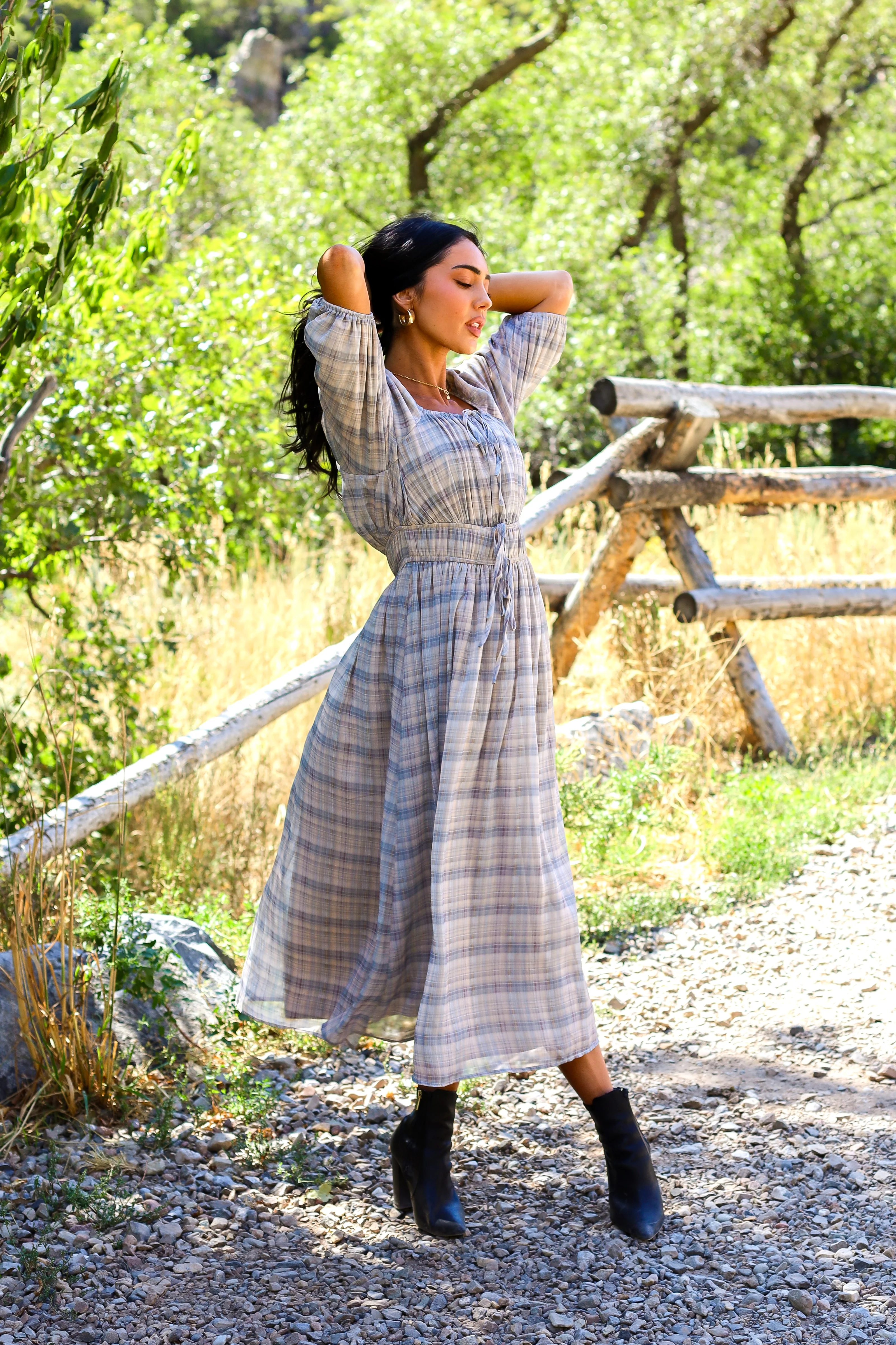 The Dyer Frosty Plaid Dresses - XNAUWBI