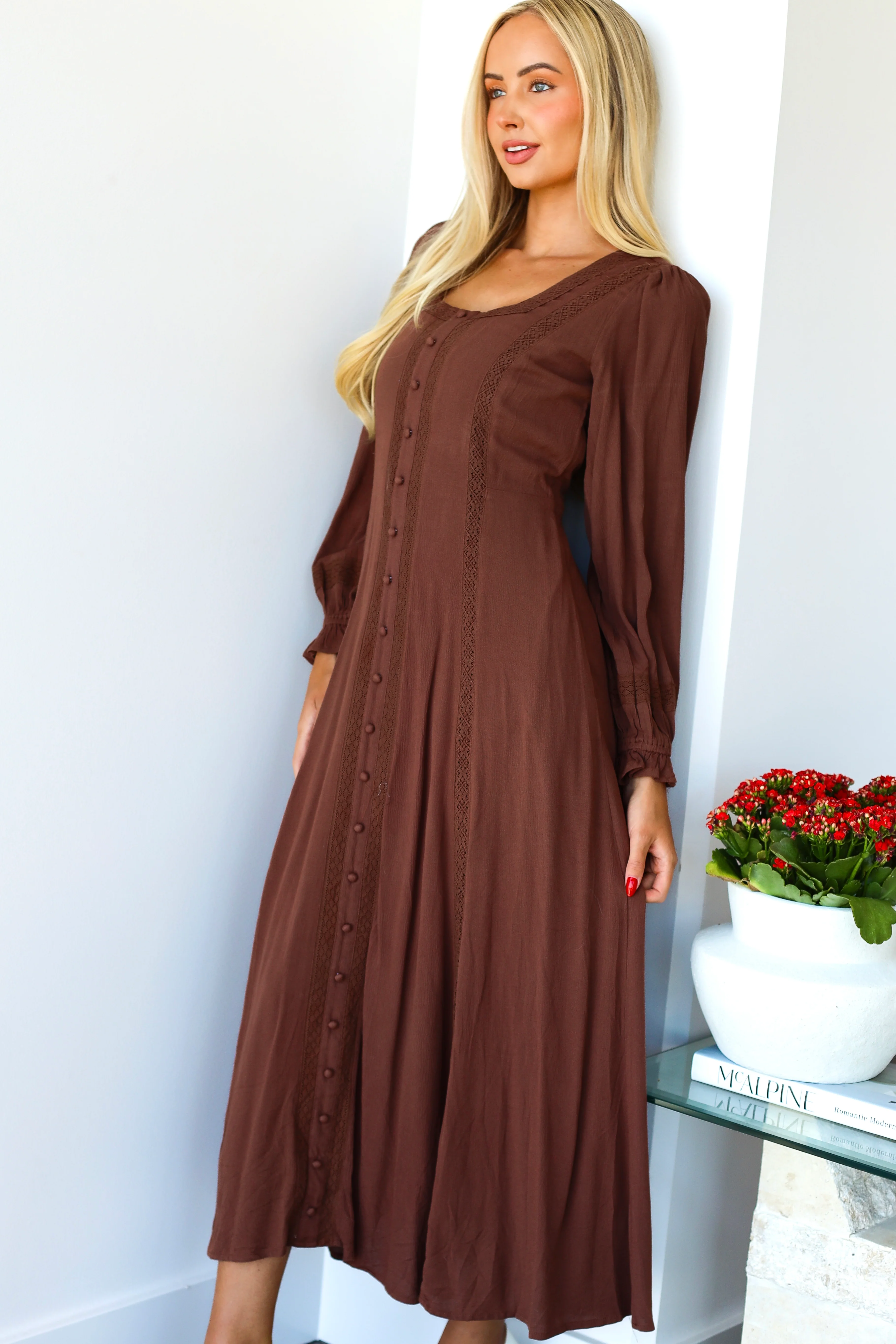 The Brett Chocolate Dresses - XNAUWBI