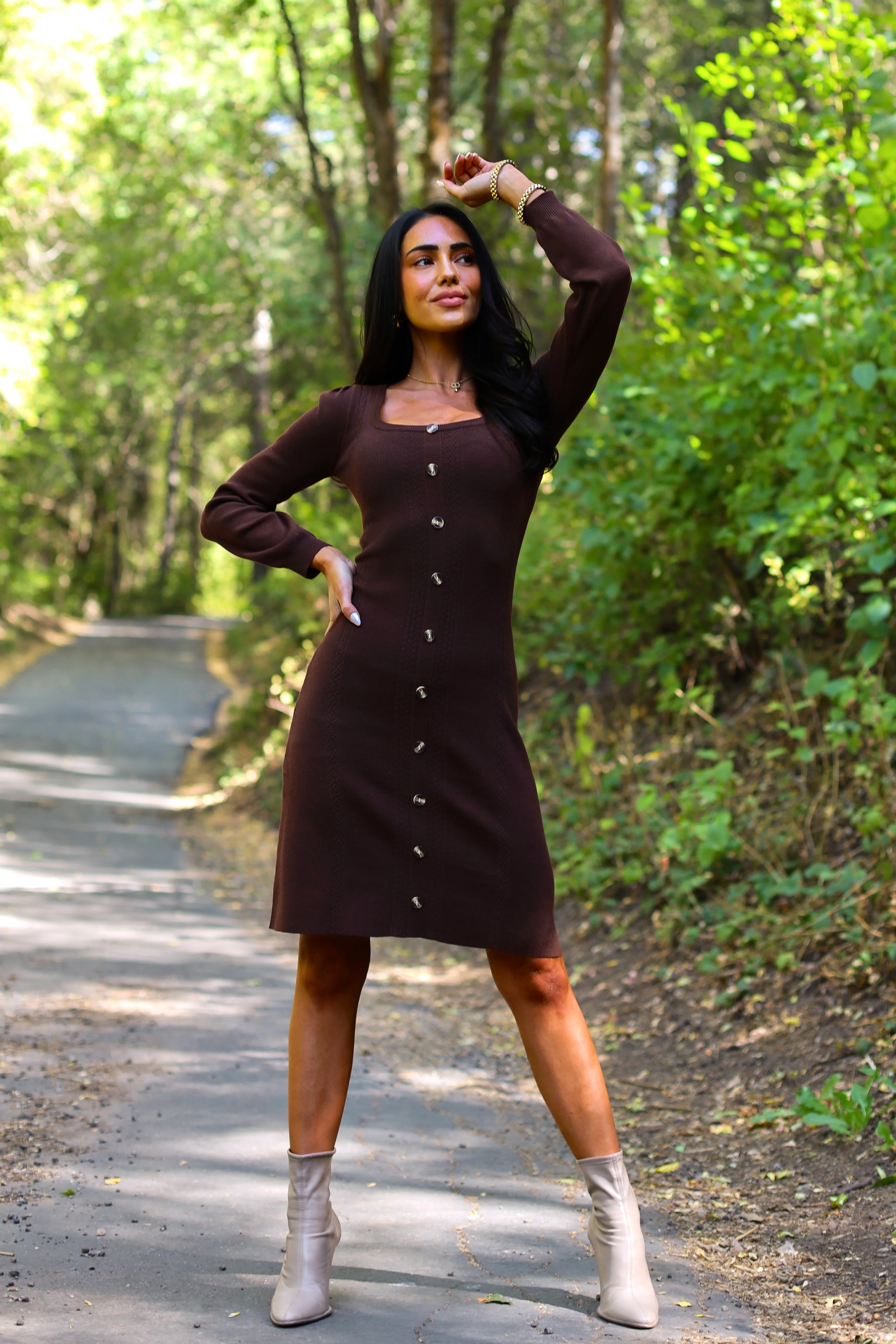The Jodi Walnut Dresses - XNAUWBI