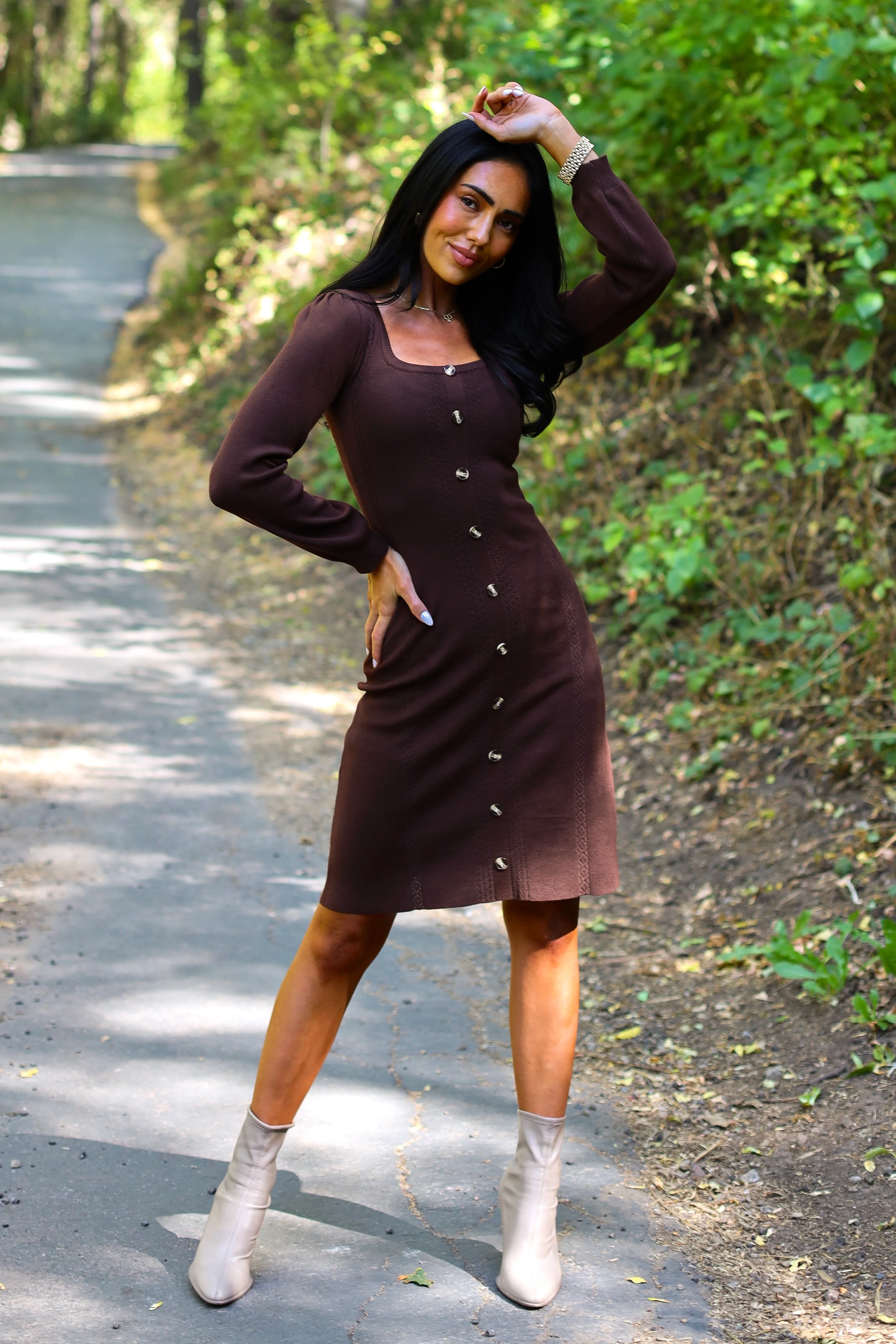 The Jodi Walnut Dresses - XNAUWBI