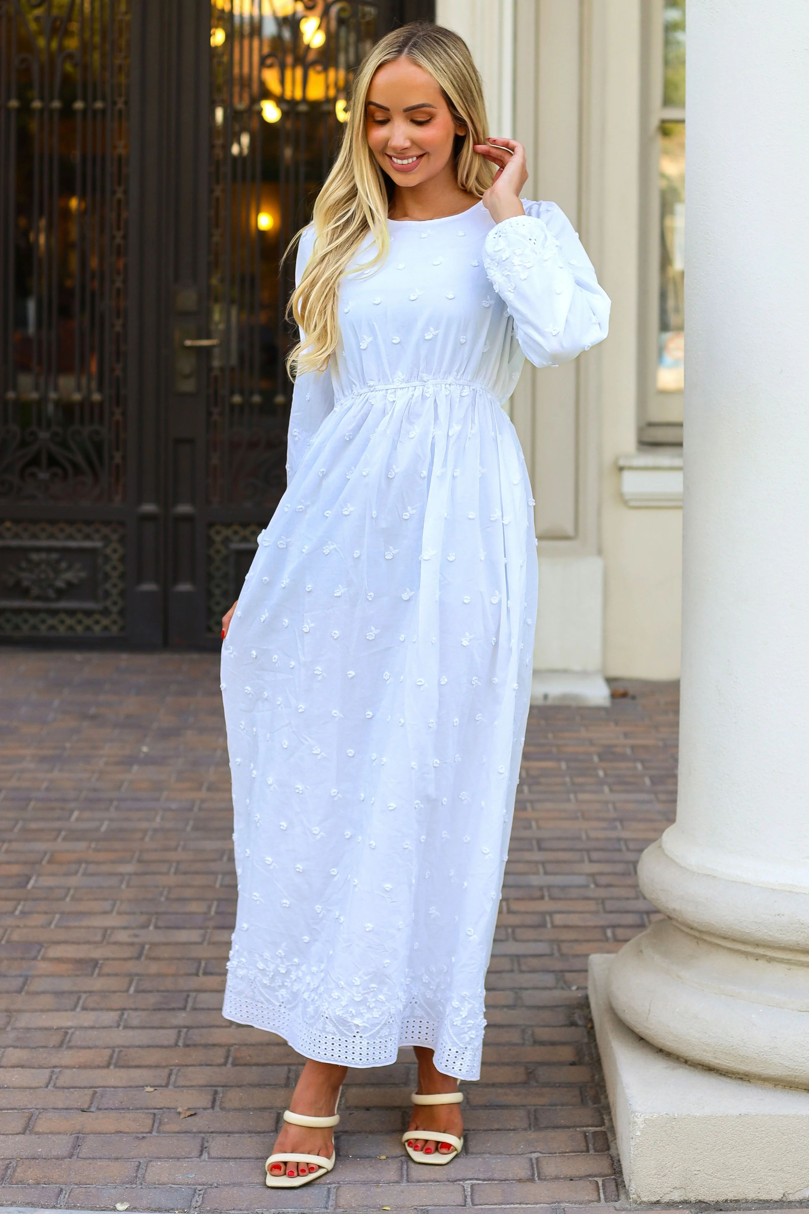 The Elowynn Pure White Dresses - XNAUWBI