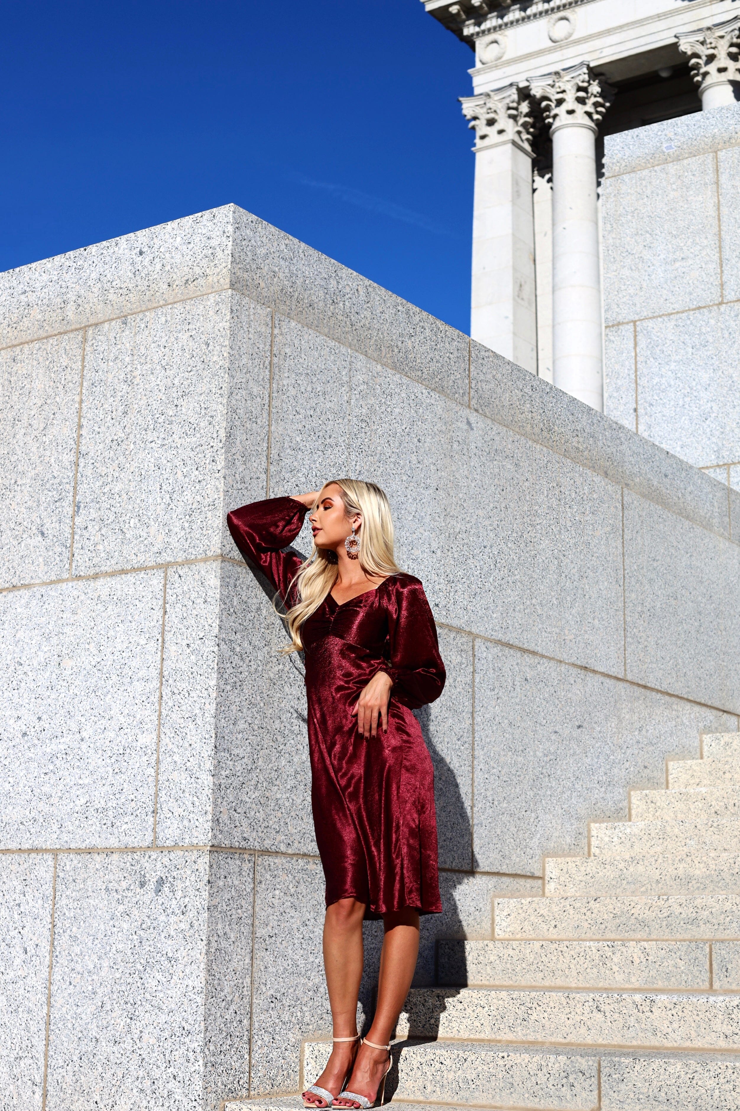 The Nellie Burgundy Dresses - XNAUWBI