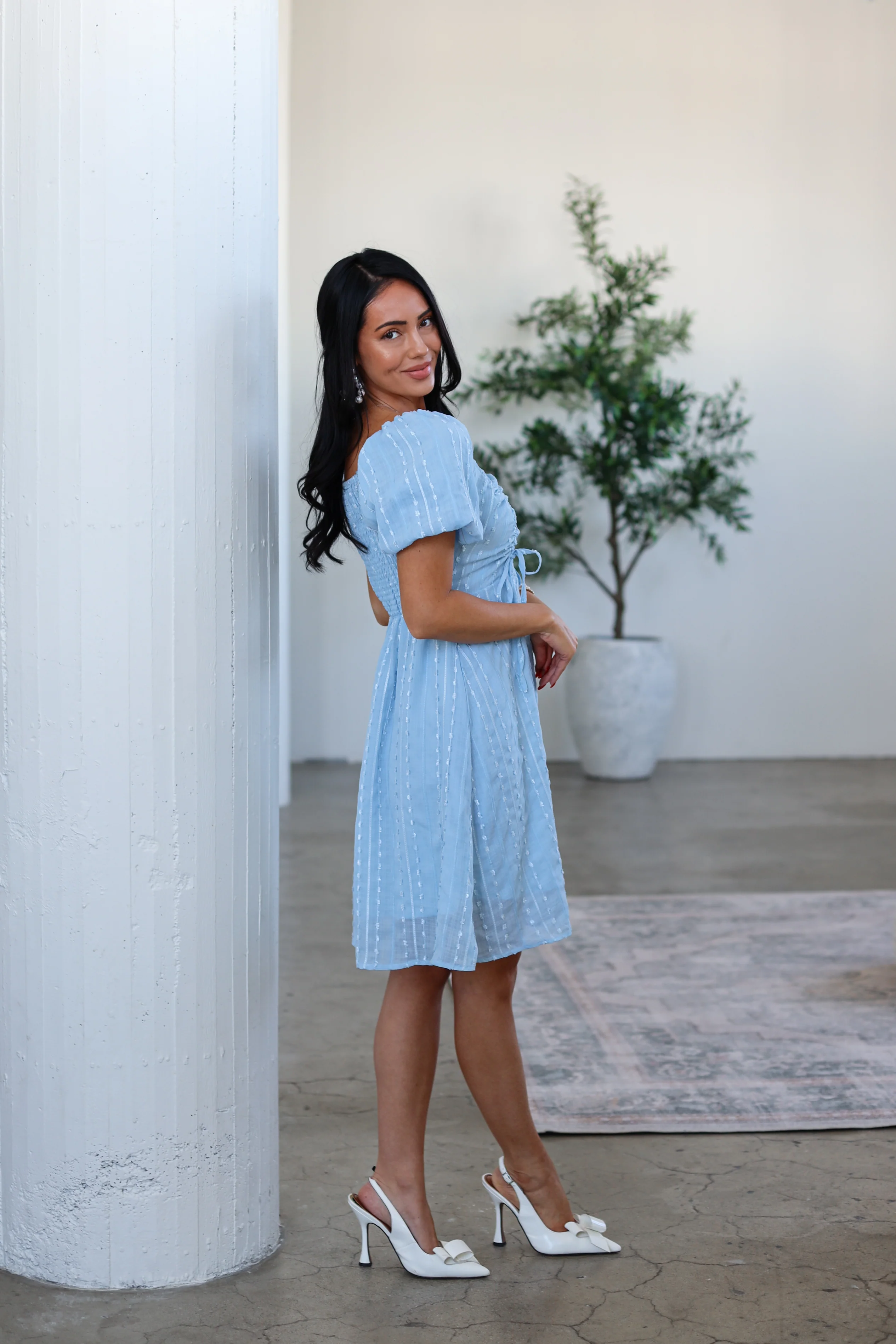 The Saylor Soft Blue Dresses - XNAUWBI