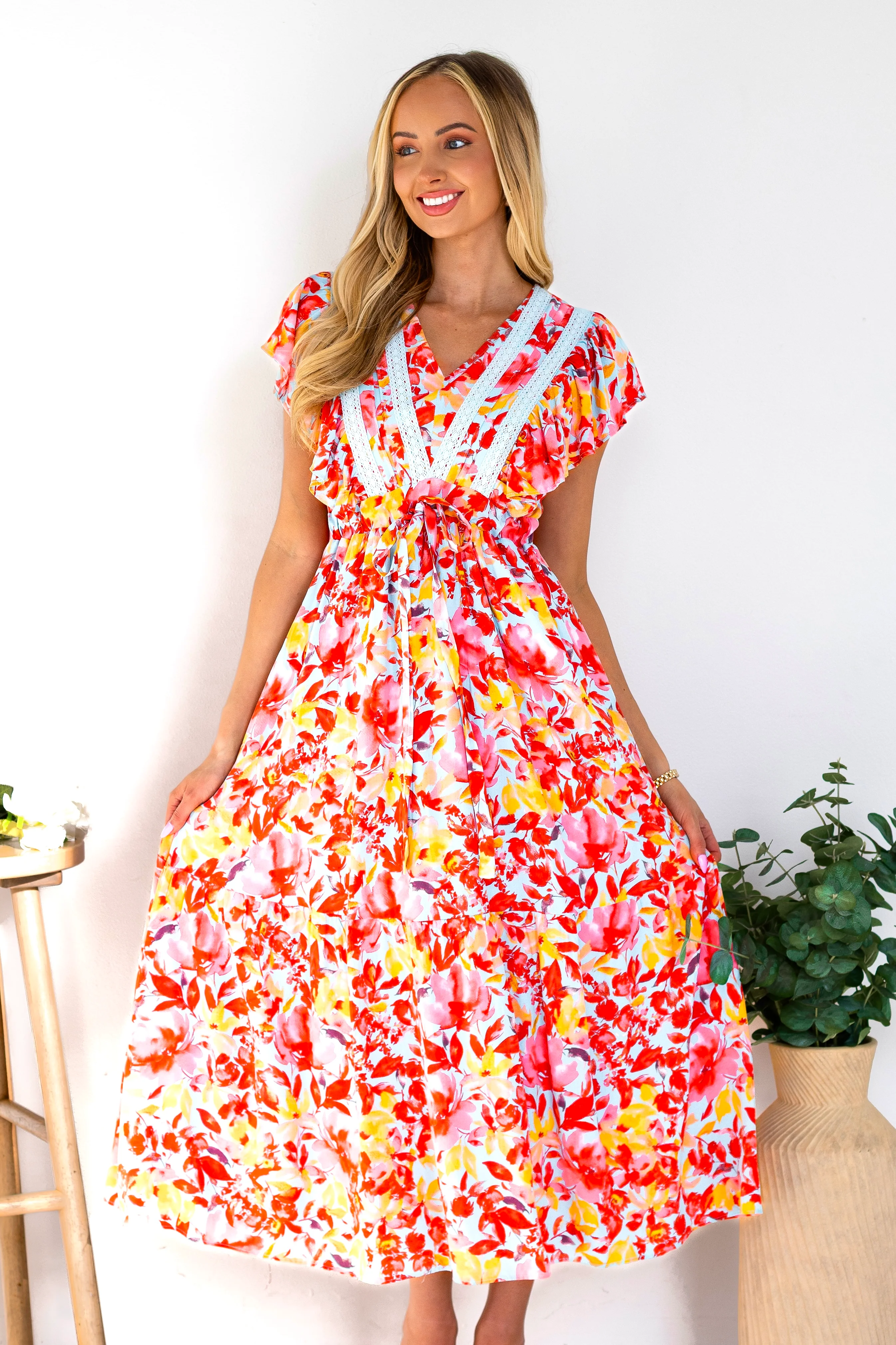 The Gem Light Blue/Pink/Taupe Dresses - XNAUWBI