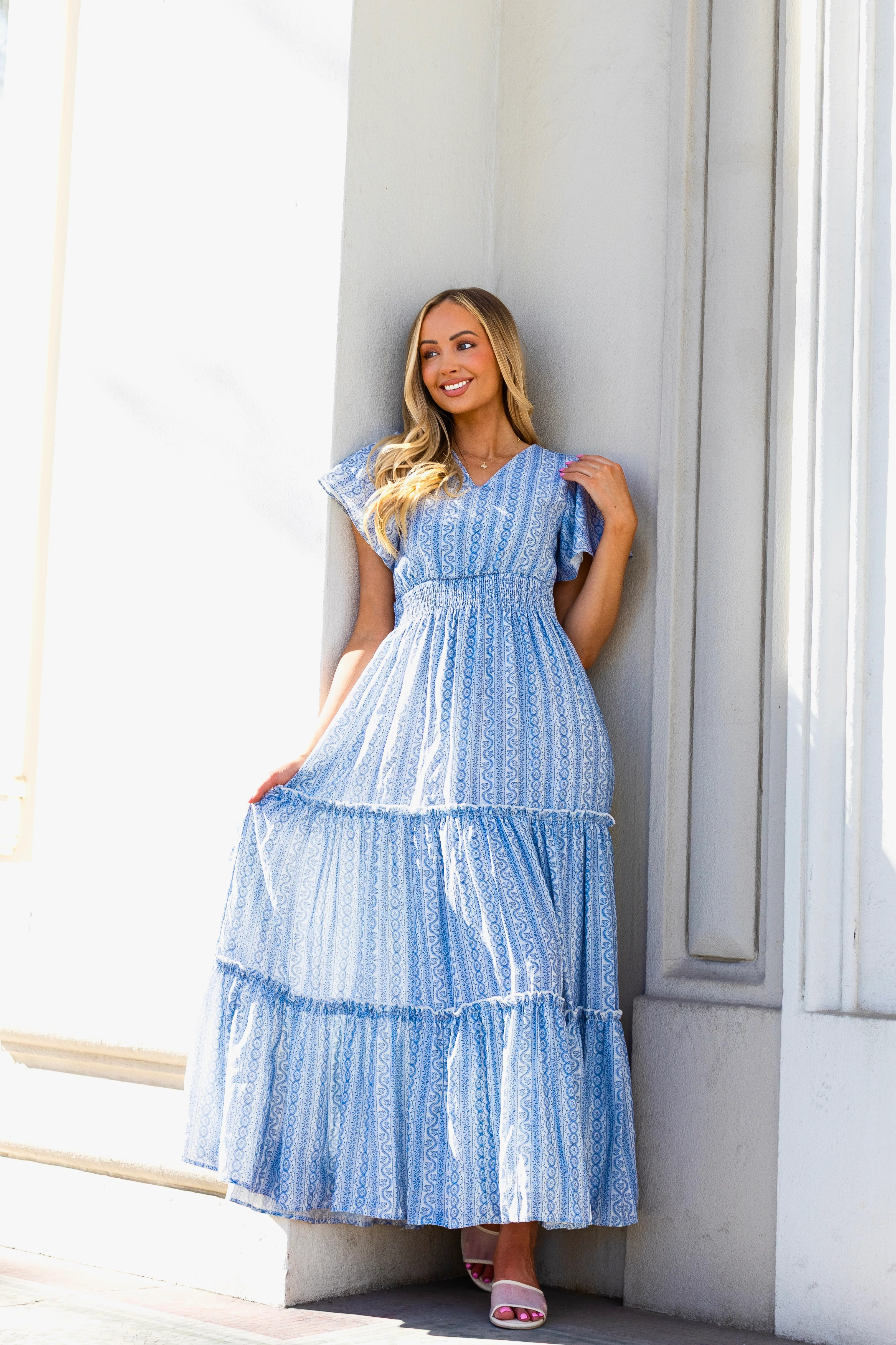 The Eden Porcelain Blue Dresses - XNAUWBI