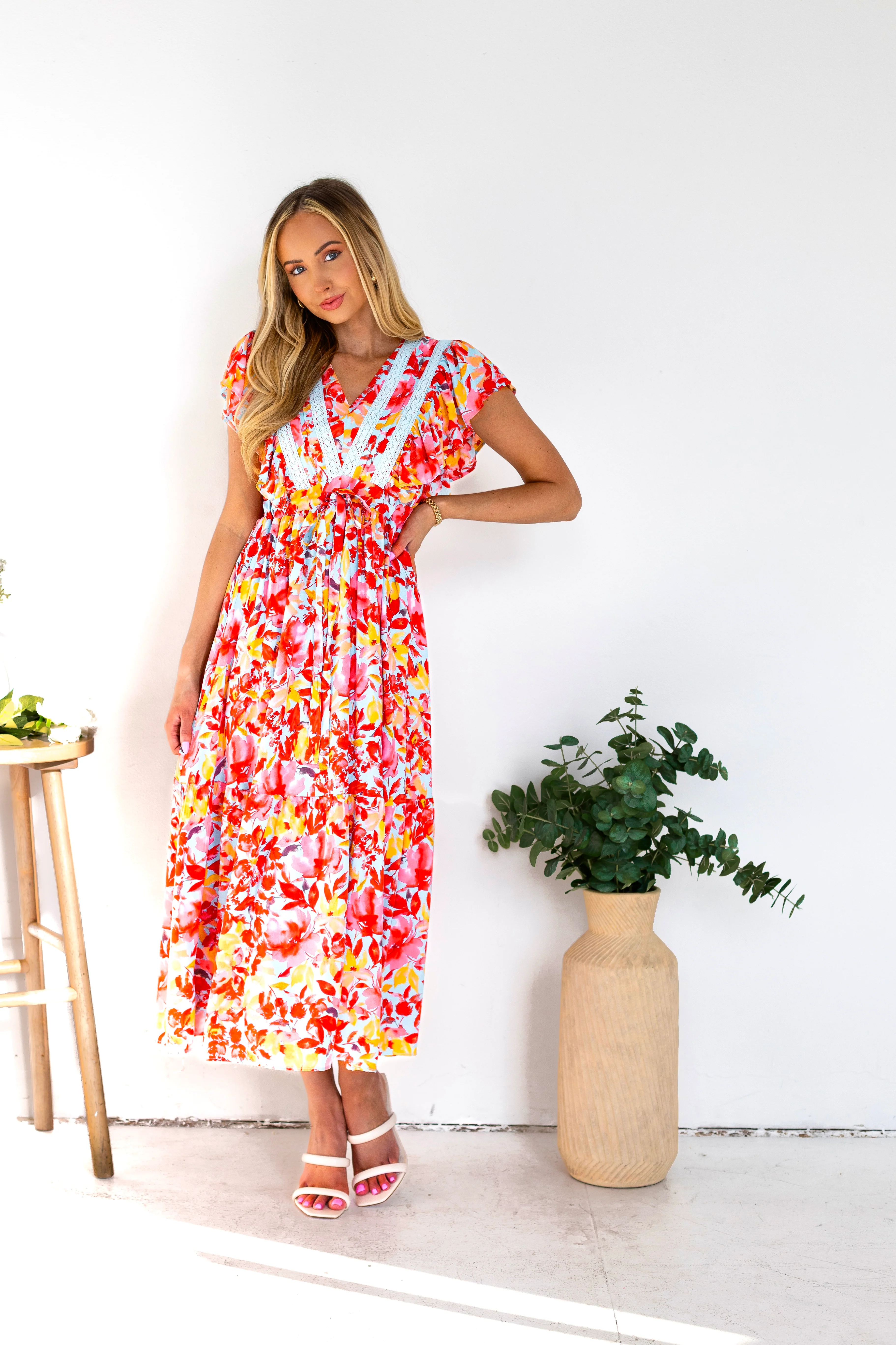 The Gem Light Blue/Pink/Taupe Dresses - XNAUWBI