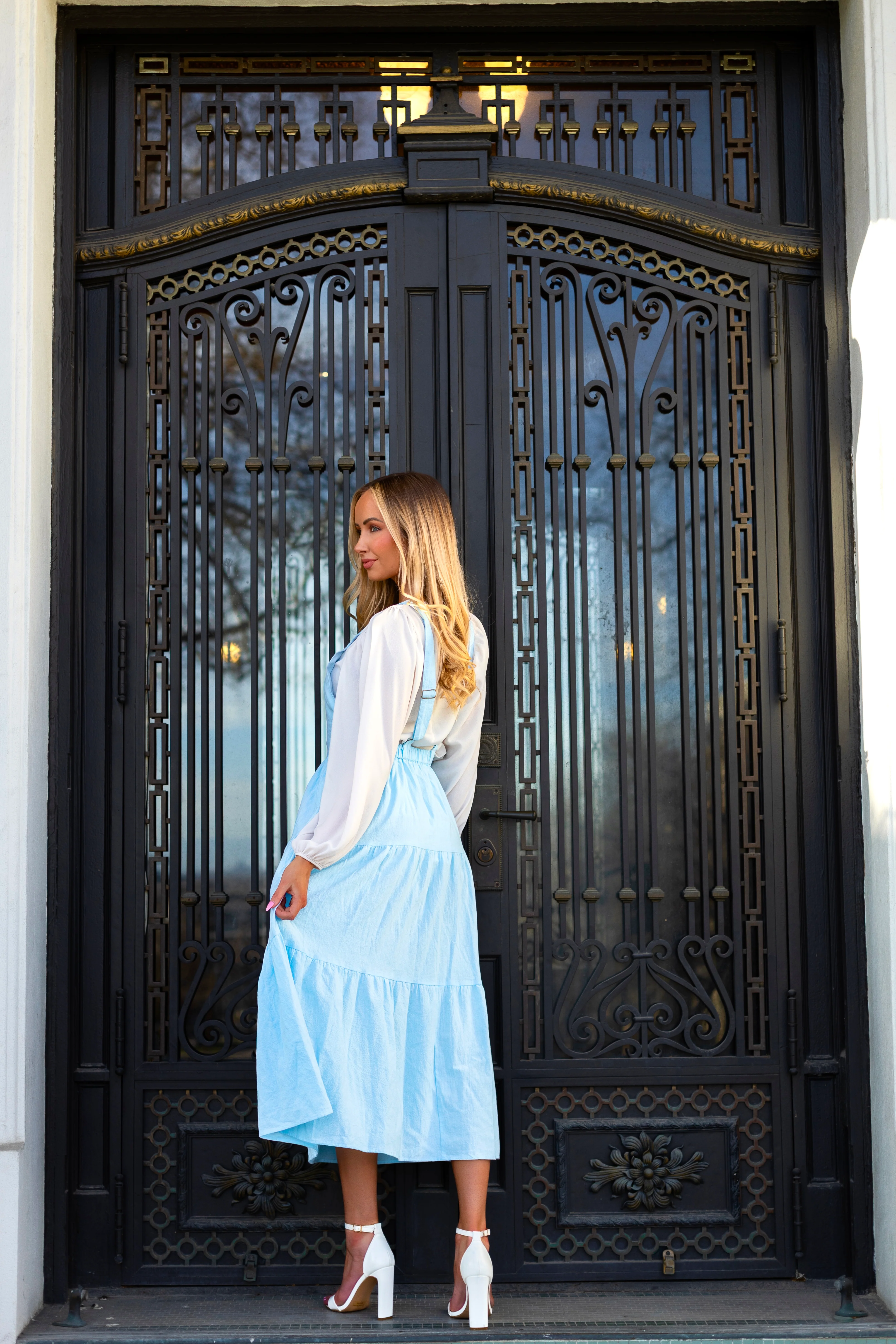 The Camdyn Pastel Blue Dresses - XNAUWBI