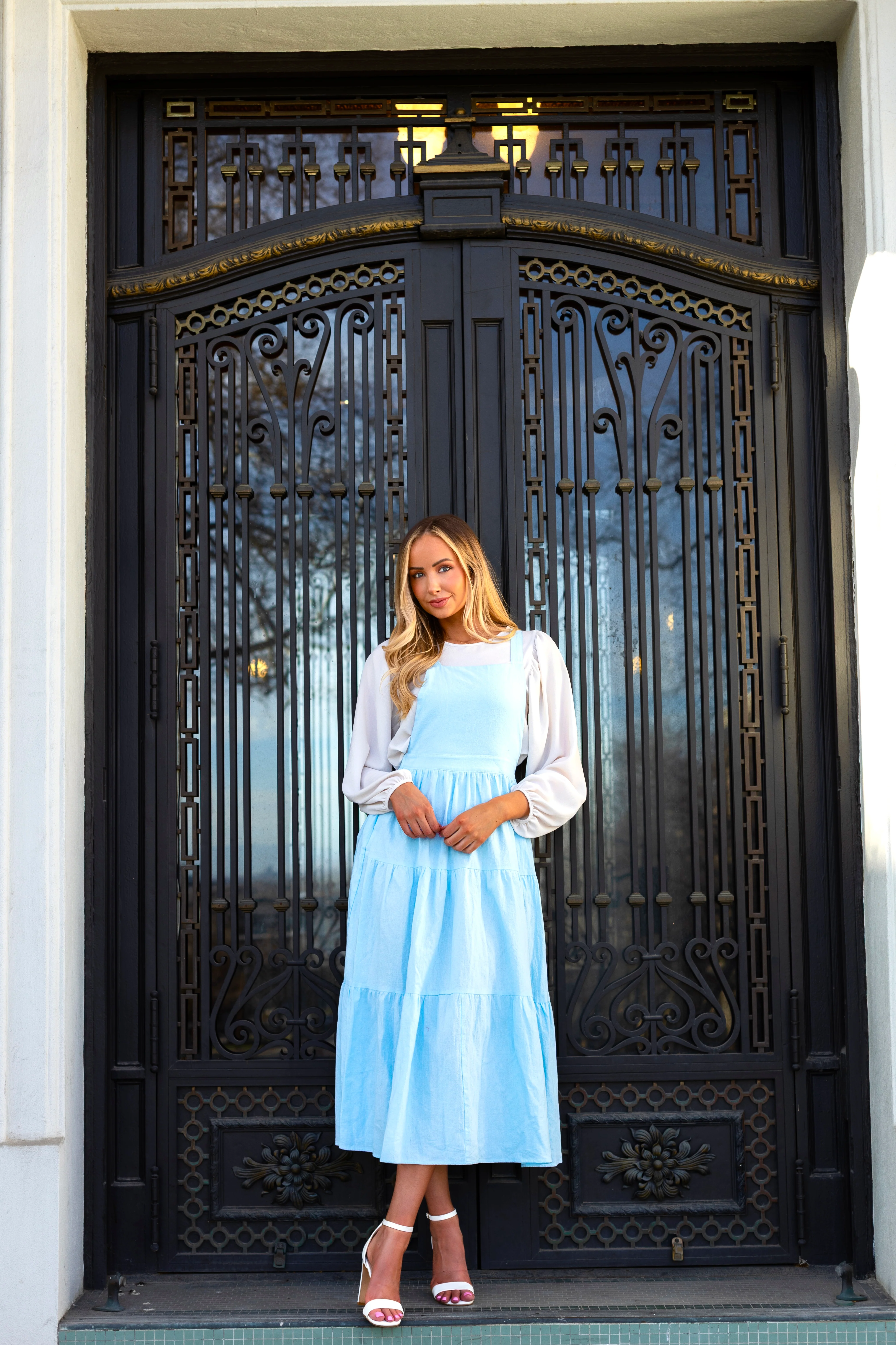 The Camdyn Pastel Blue Dresses - XNAUWBI